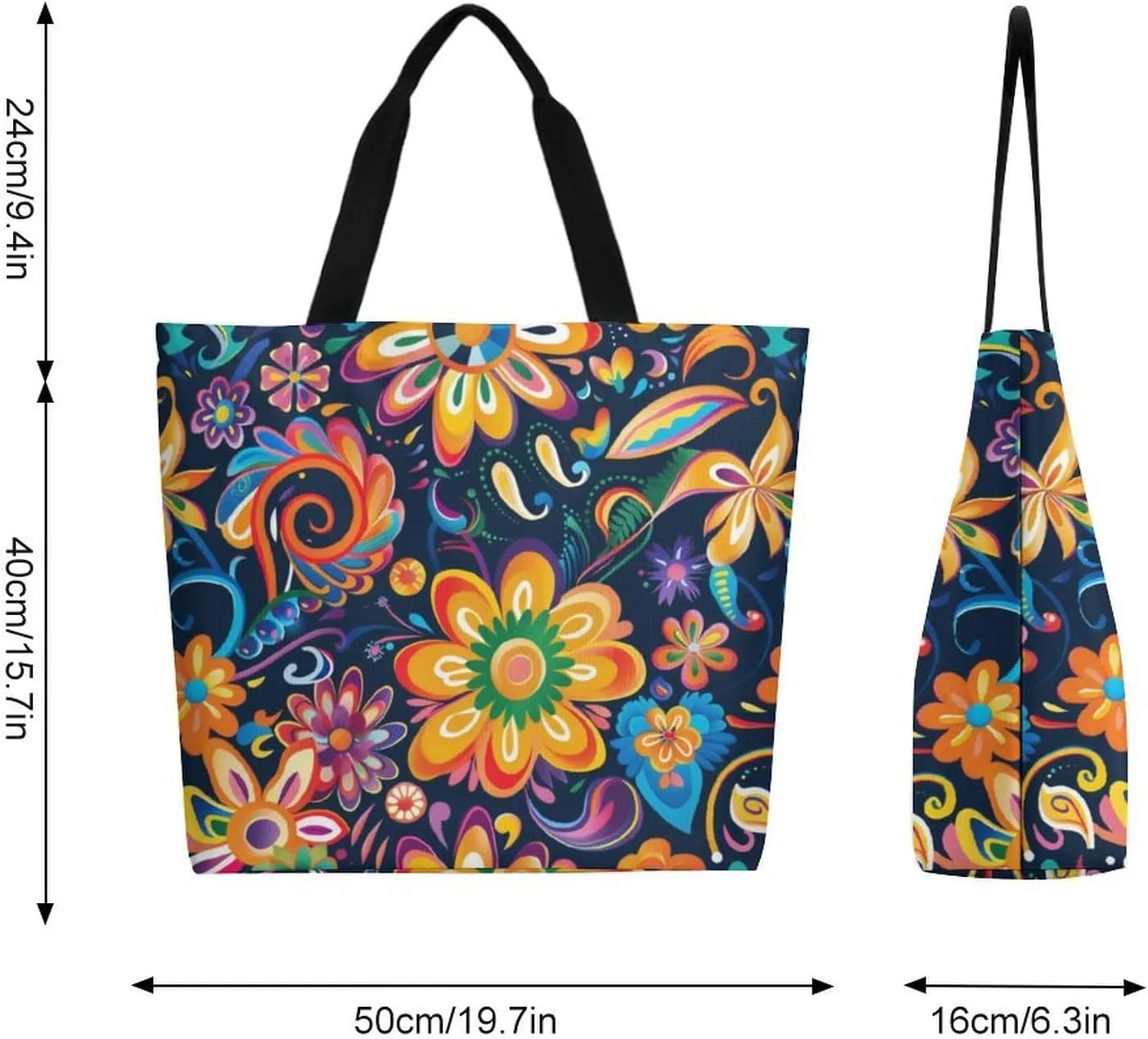 Canvas Tote Bag Large Women Casual Shoulder Bag Handbag Reusable Beach Shopping Grocery Bag For Outdoors