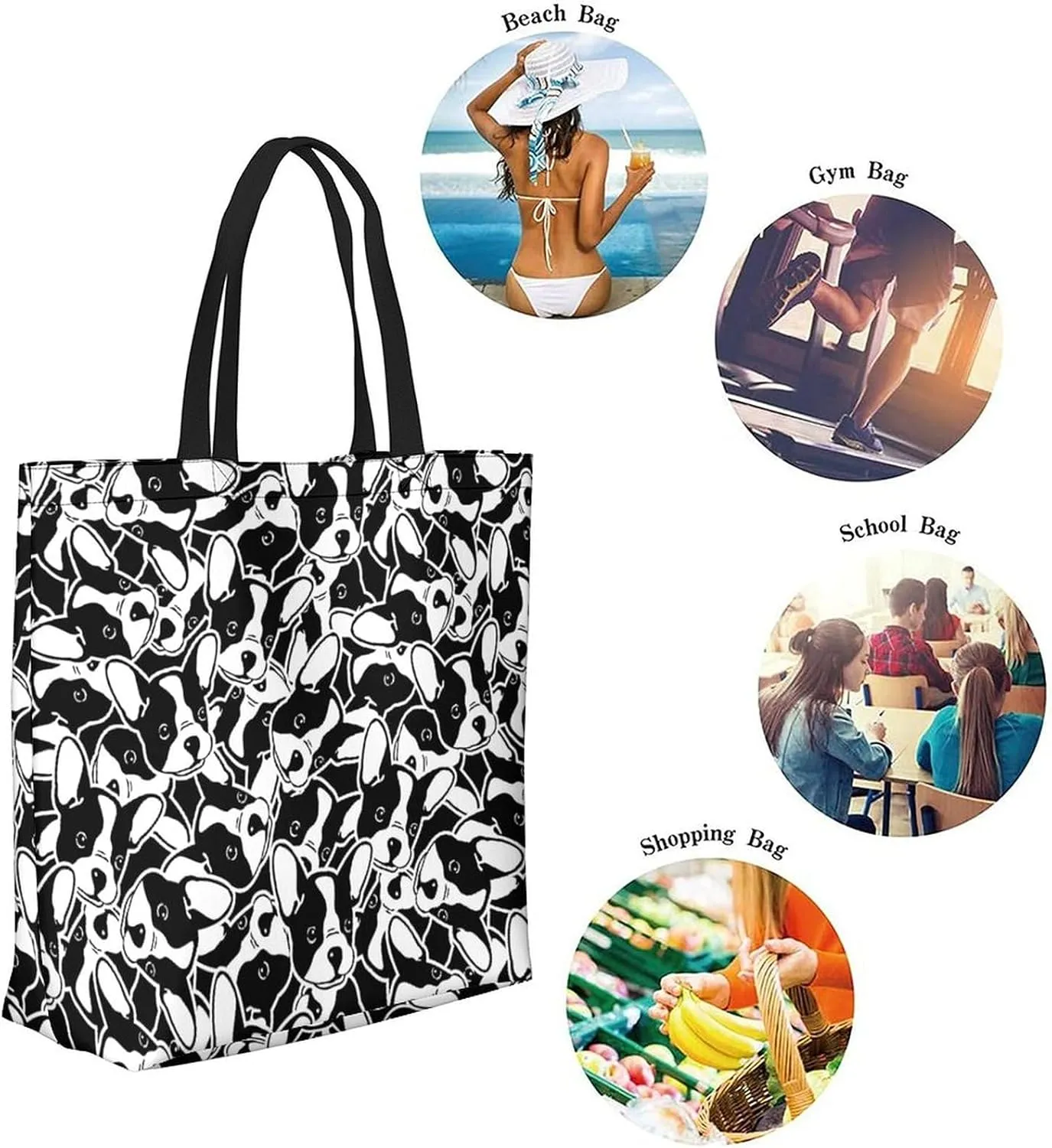 Canvas Tote Bag Large Women Casual Shoulder Bag Handbag Reusable Beach Shopping Grocery Bag For Outdoors