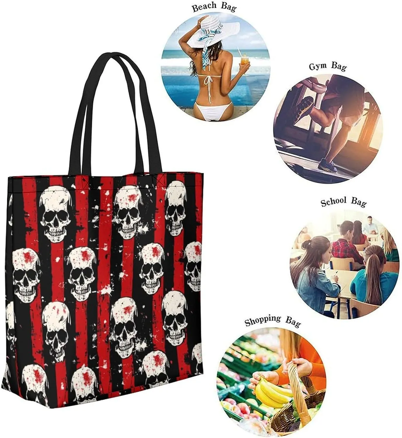 Canvas Tote Bag Large Women Casual Shoulder Bag Handbag Reusable Beach Shopping Grocery Bag For Outdoors