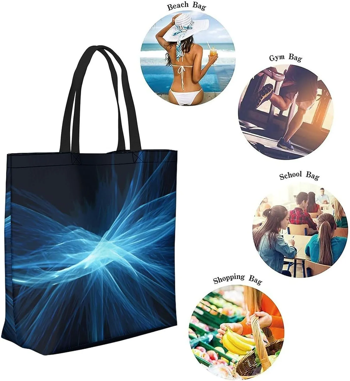 Canvas Tote Bag Large Women Casual Shoulder Bag Handbag Reusable Beach Shopping Grocery Bag For Outdoors