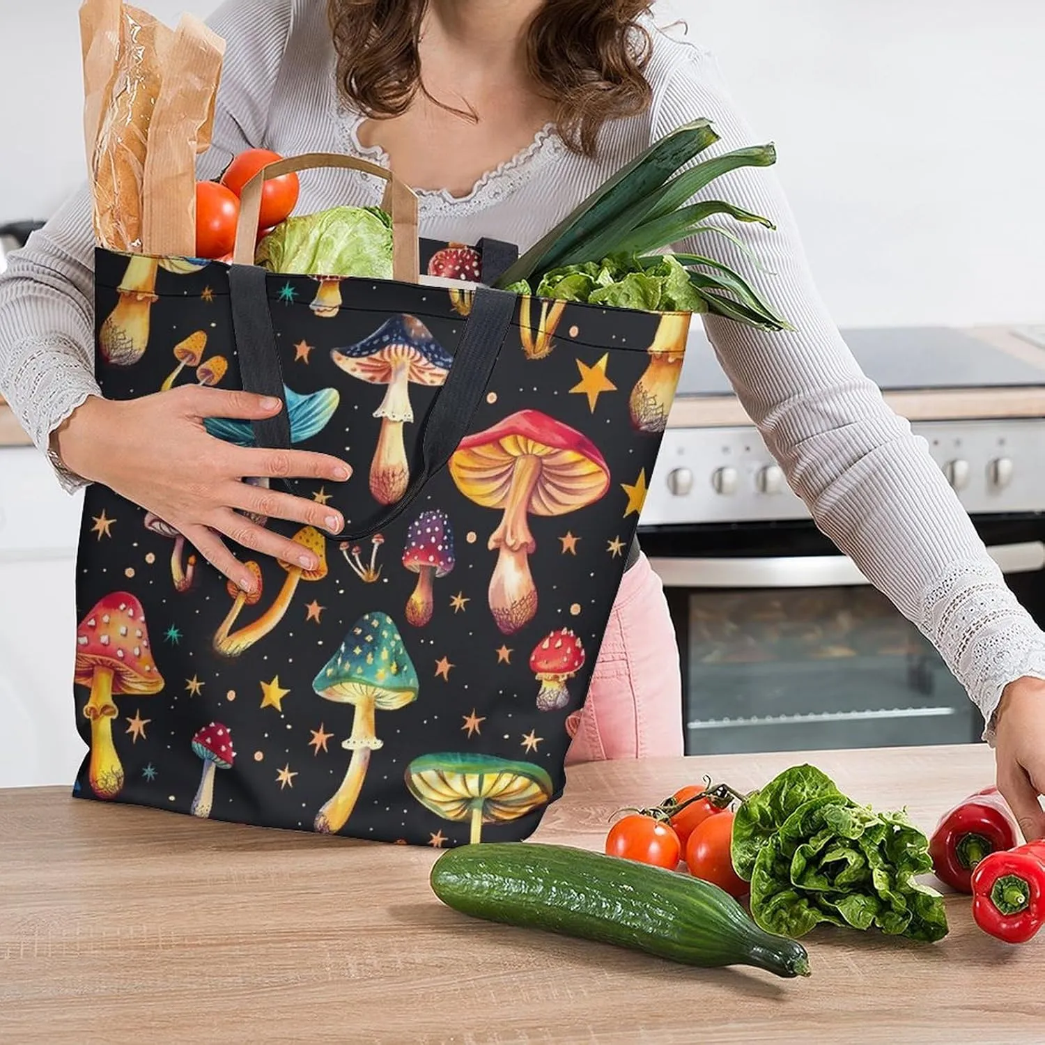 Canvas Tote Bag Large Women Casual Shoulder Bag Handbag Reusable Beach Shopping Grocery Bag For Outdoors