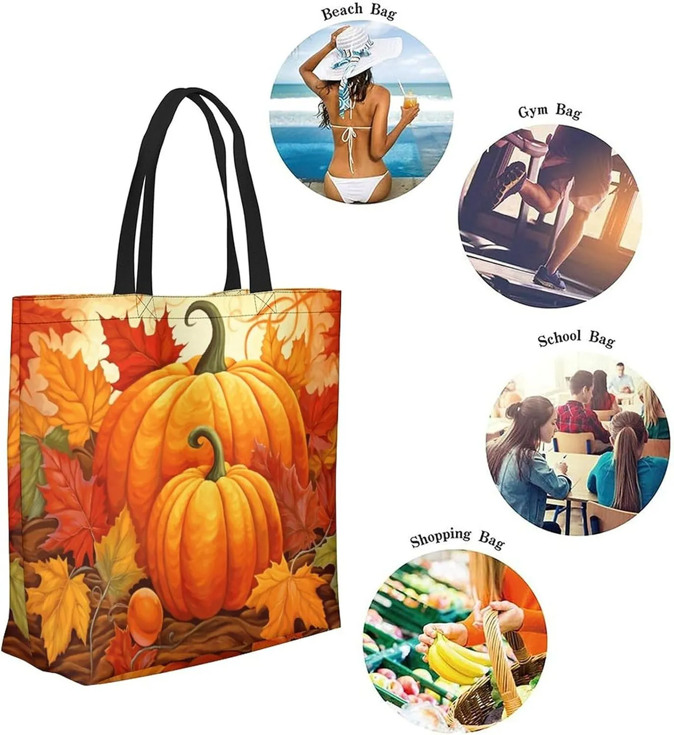 Canvas Tote Bag Large Women Casual Shoulder Bag Handbag Reusable Beach Shopping Grocery Bag For Outdoors