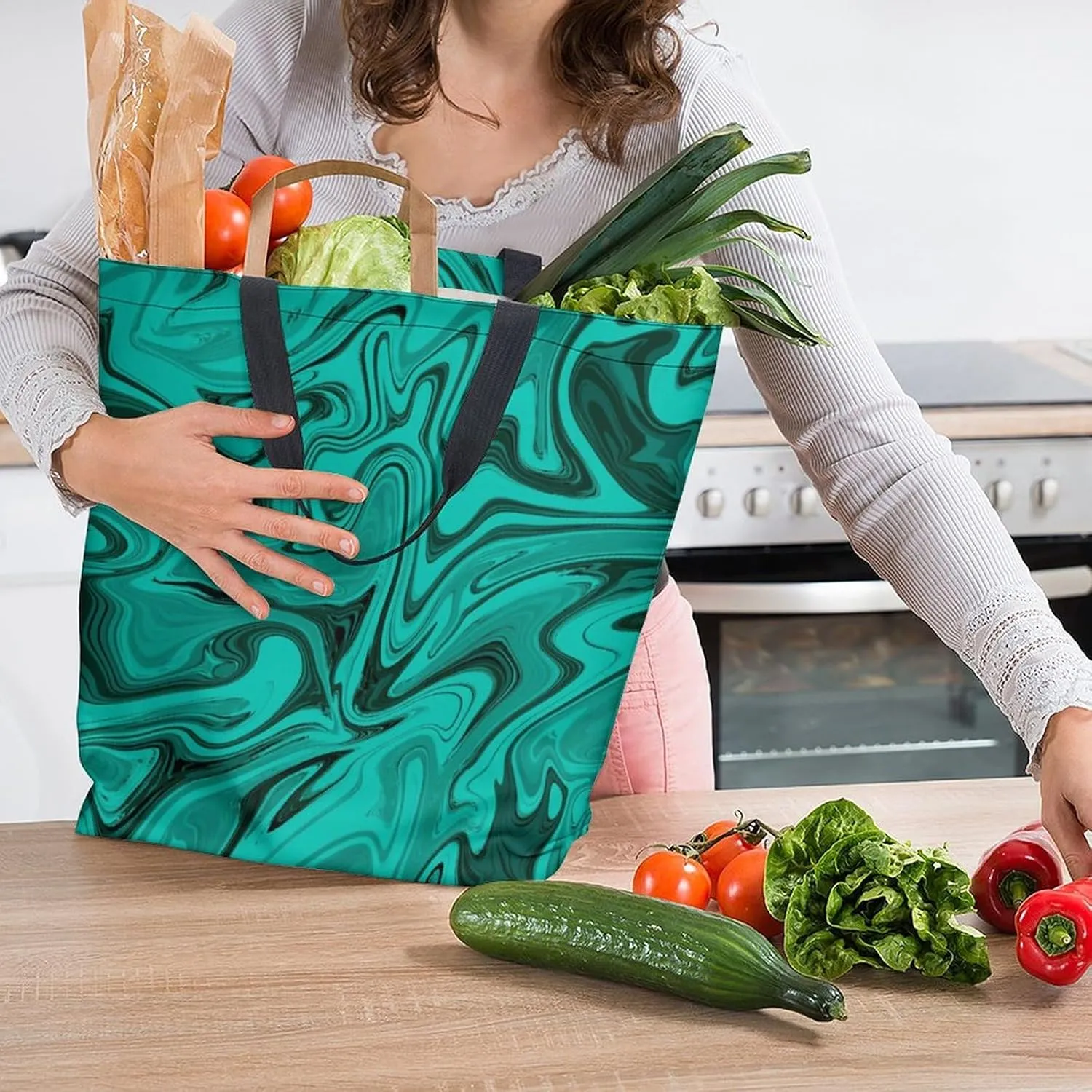 Canvas Tote Bag Large Women Casual Shoulder Bag Handbag Reusable Beach Shopping Grocery Bag For Outdoors