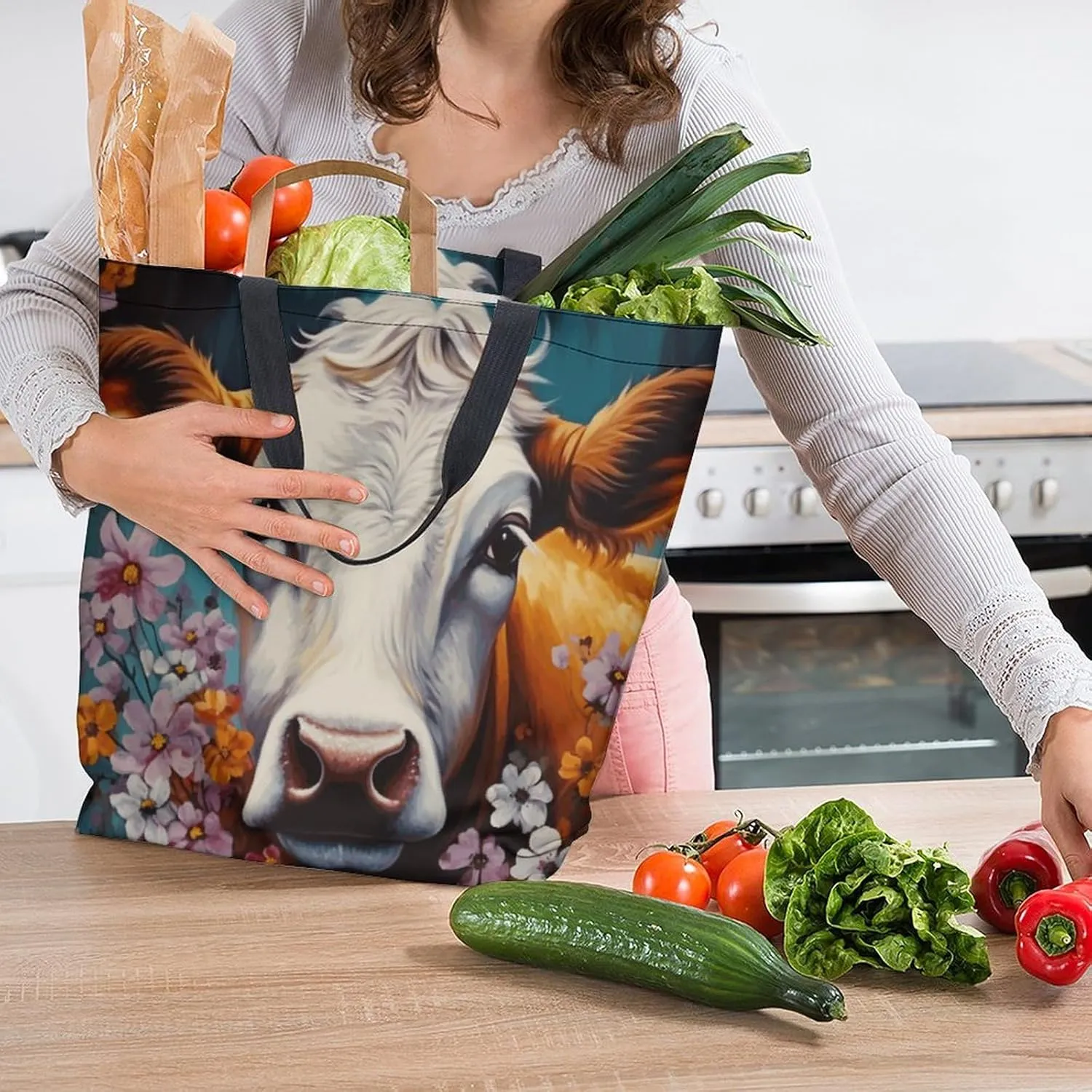Canvas Tote Bag Large Women Casual Shoulder Bag Handbag Reusable Beach Shopping Grocery Bag For Outdoors