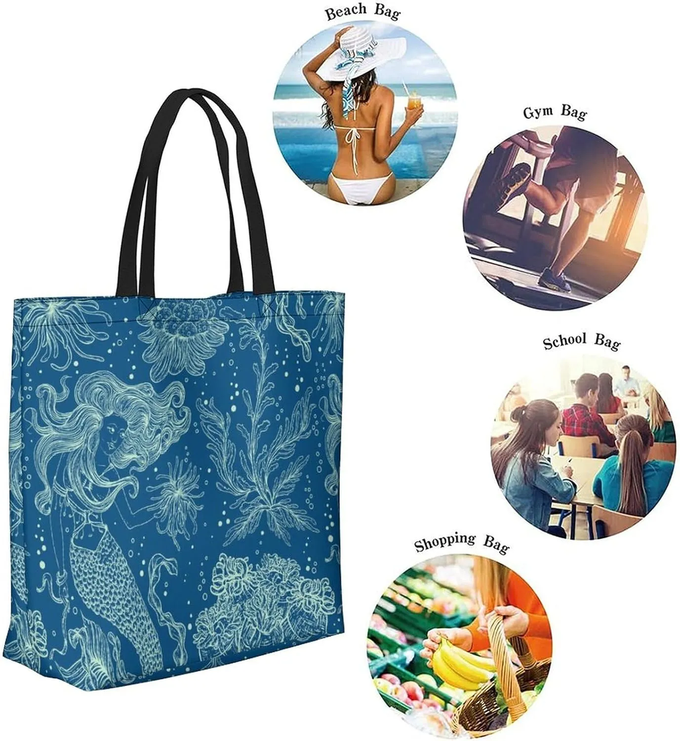 Canvas Tote Bag Large Women Casual Shoulder Bag Handbag Reusable Beach Shopping Grocery Bag For Outdoors