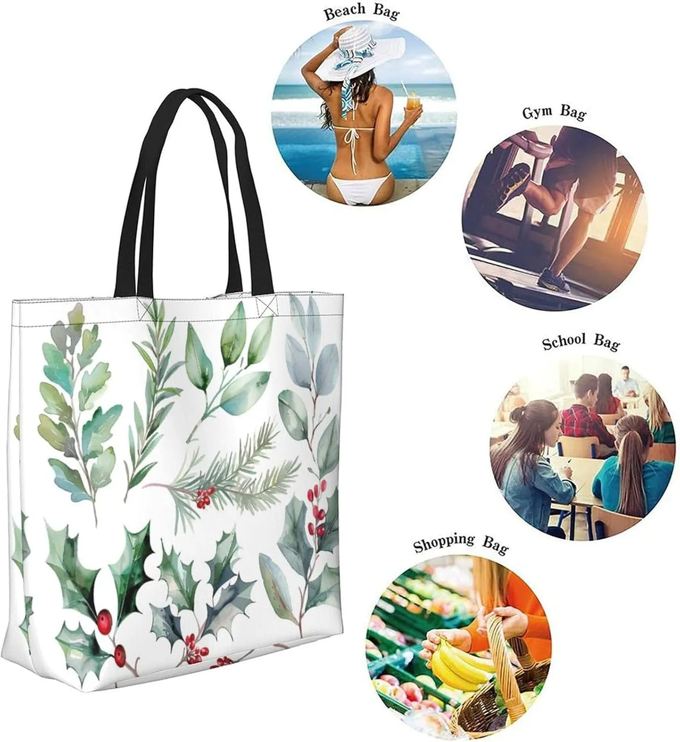 Canvas Tote Bag Large Women Casual Shoulder Bag Handbag Reusable Beach Shopping Grocery Bag For Outdoors