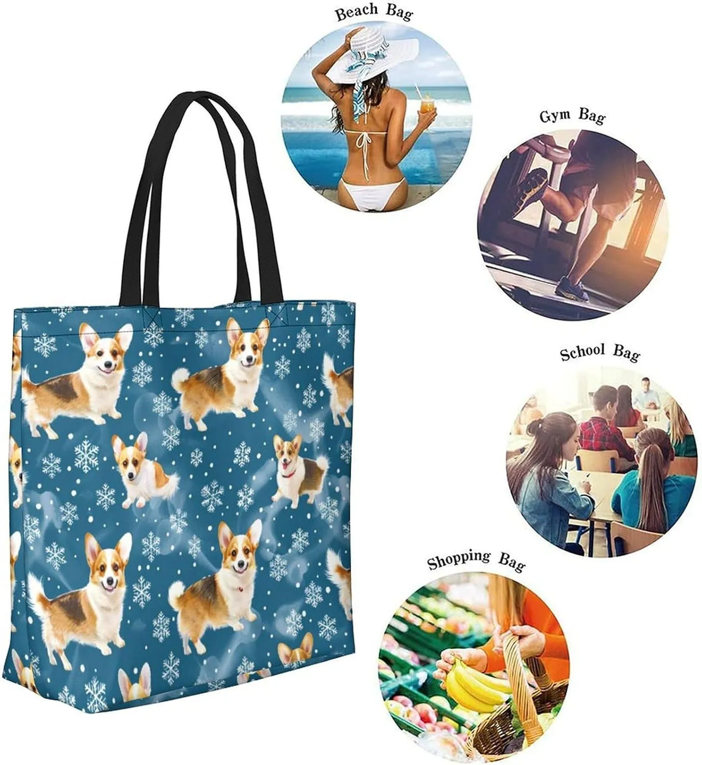 Canvas Tote Bag Large Women Casual Shoulder Bag Handbag Reusable Beach Shopping Grocery Bag For Outdoors