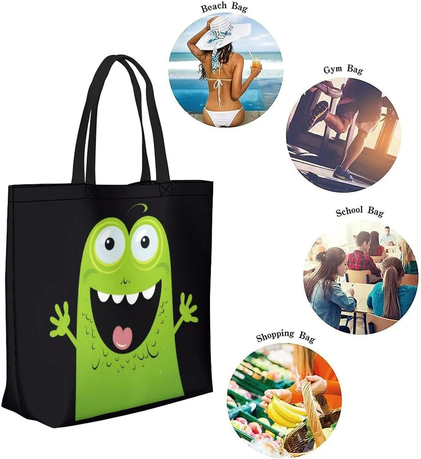 Canvas Tote Bag Large Women Casual Shoulder Bag Handbag Reusable Beach Shopping Grocery Bag For Outdoors