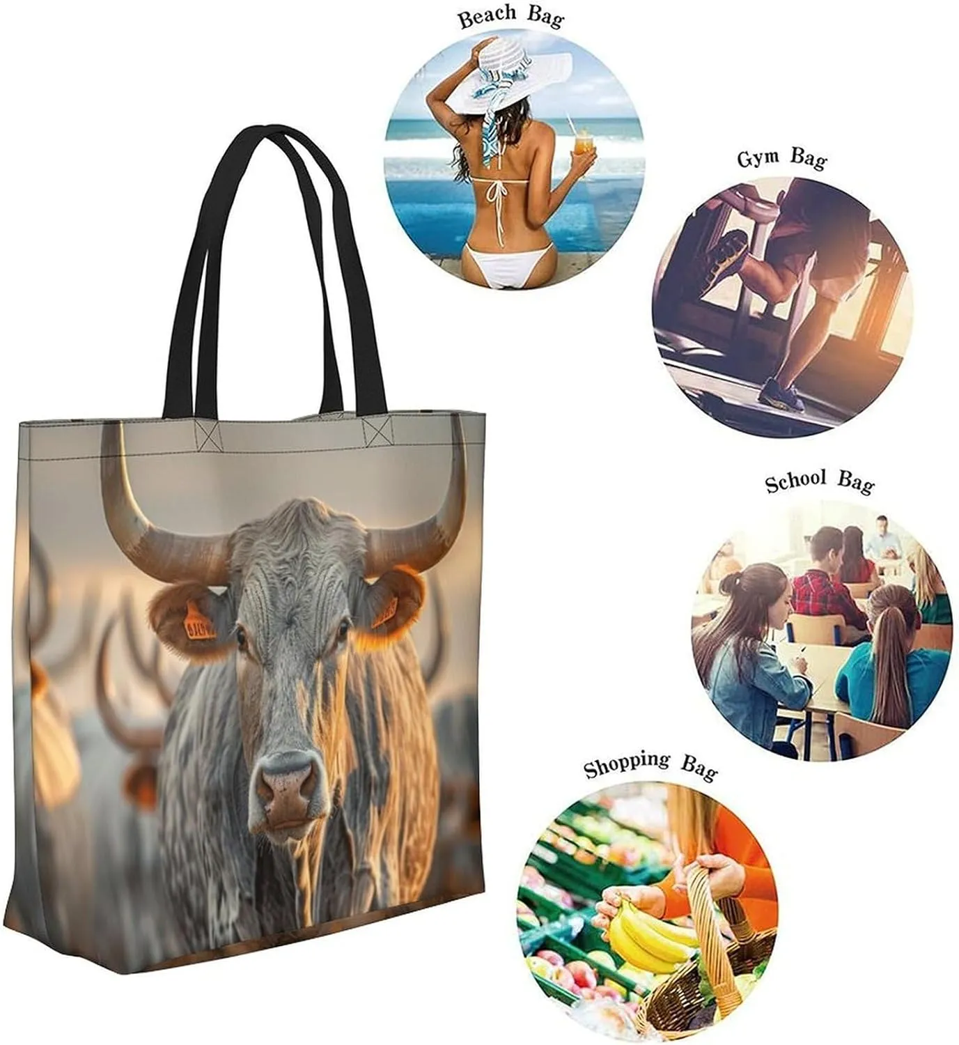 Canvas Tote Bag Large Women Casual Shoulder Bag Handbag Reusable Beach Shopping Grocery Bag For Outdoors