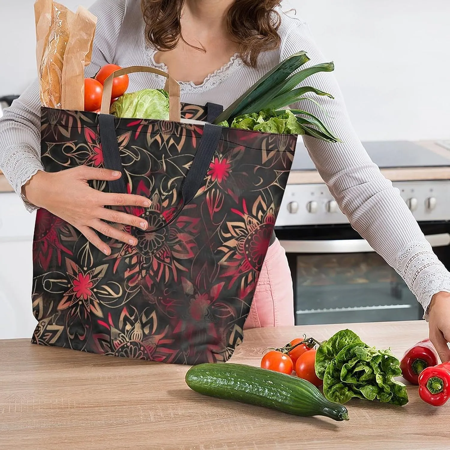 Canvas Tote Bag Large Women Casual Shoulder Bag Handbag Reusable Beach Shopping Grocery Bag For Outdoors