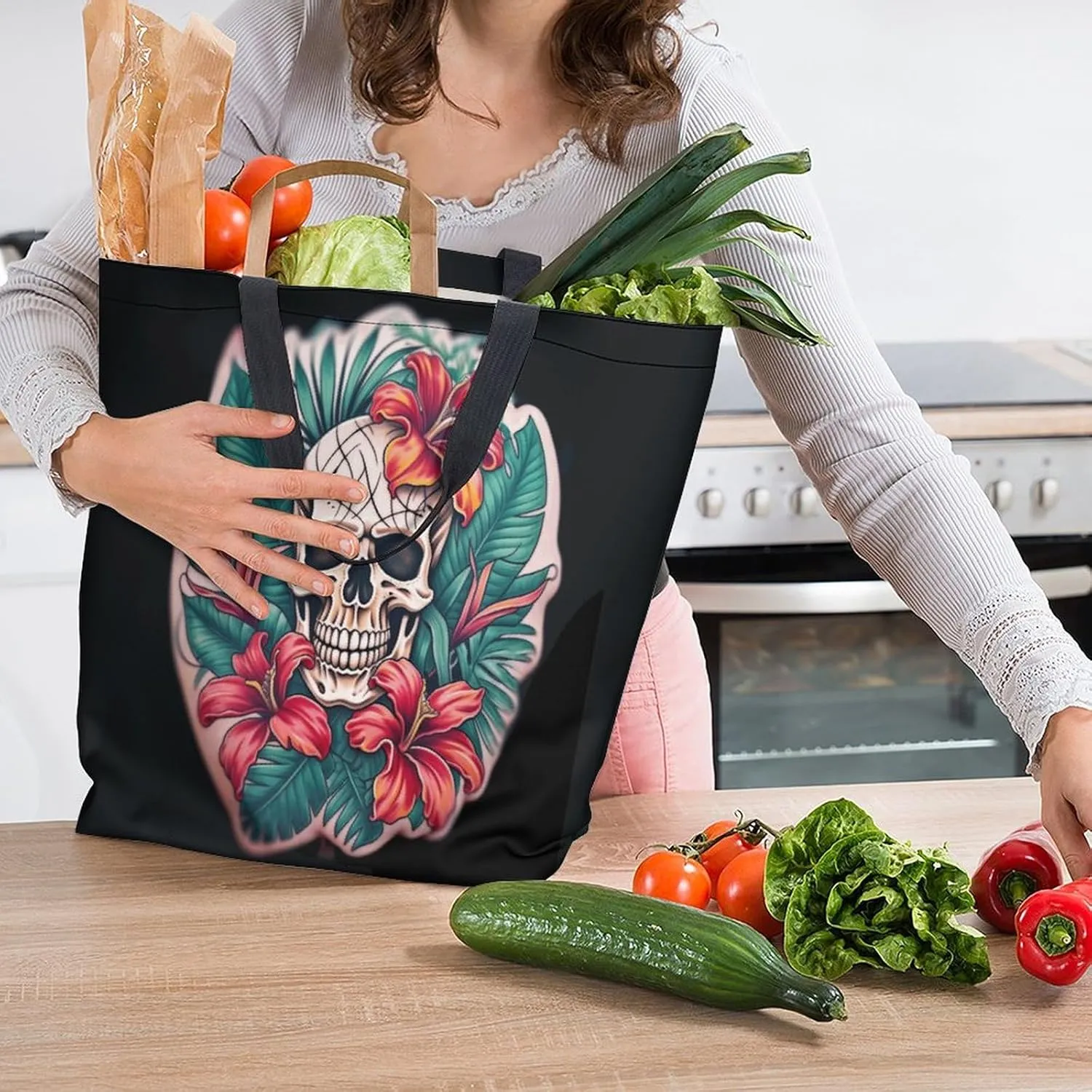Canvas Tote Bag Large Women Casual Shoulder Bag Handbag Reusable Beach Shopping Grocery Bag For Outdoors