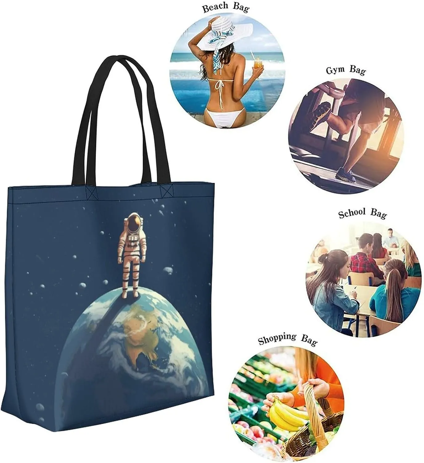 Canvas Tote Bag Large Women Casual Shoulder Bag Handbag Reusable Beach Shopping Grocery Bag For Outdoors