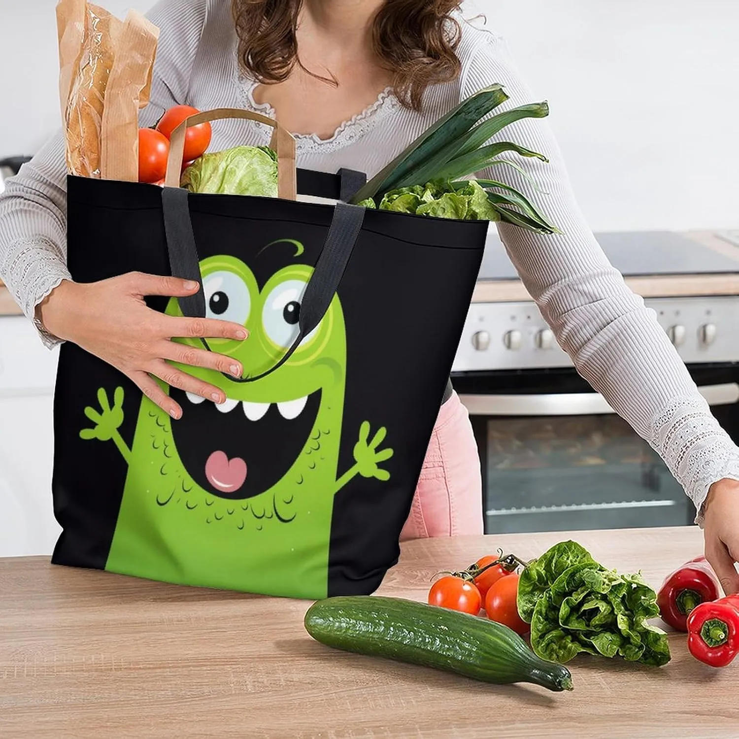 Canvas Tote Bag Large Women Casual Shoulder Bag Handbag Reusable Beach Shopping Grocery Bag For Outdoors