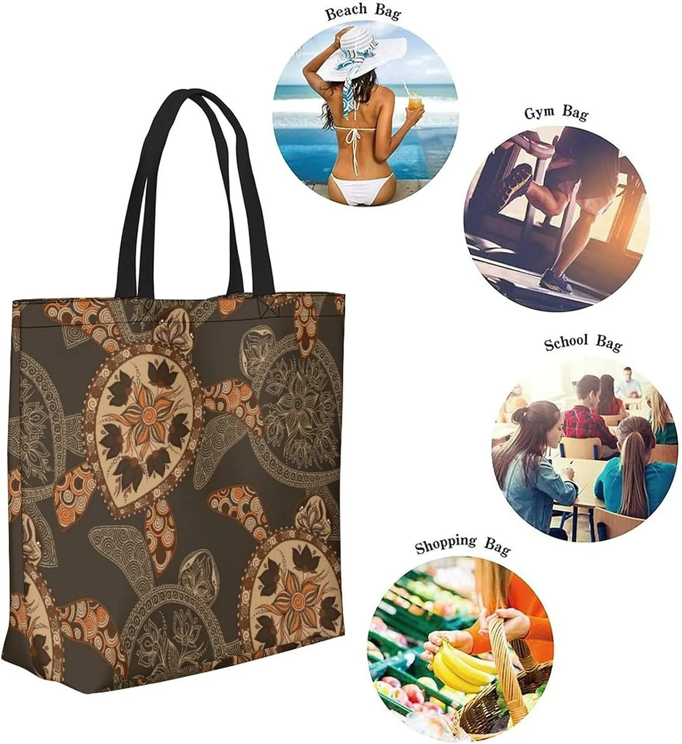 Canvas Tote Bag Large Women Casual Shoulder Bag Handbag Reusable Beach Shopping Grocery Bag For Outdoors