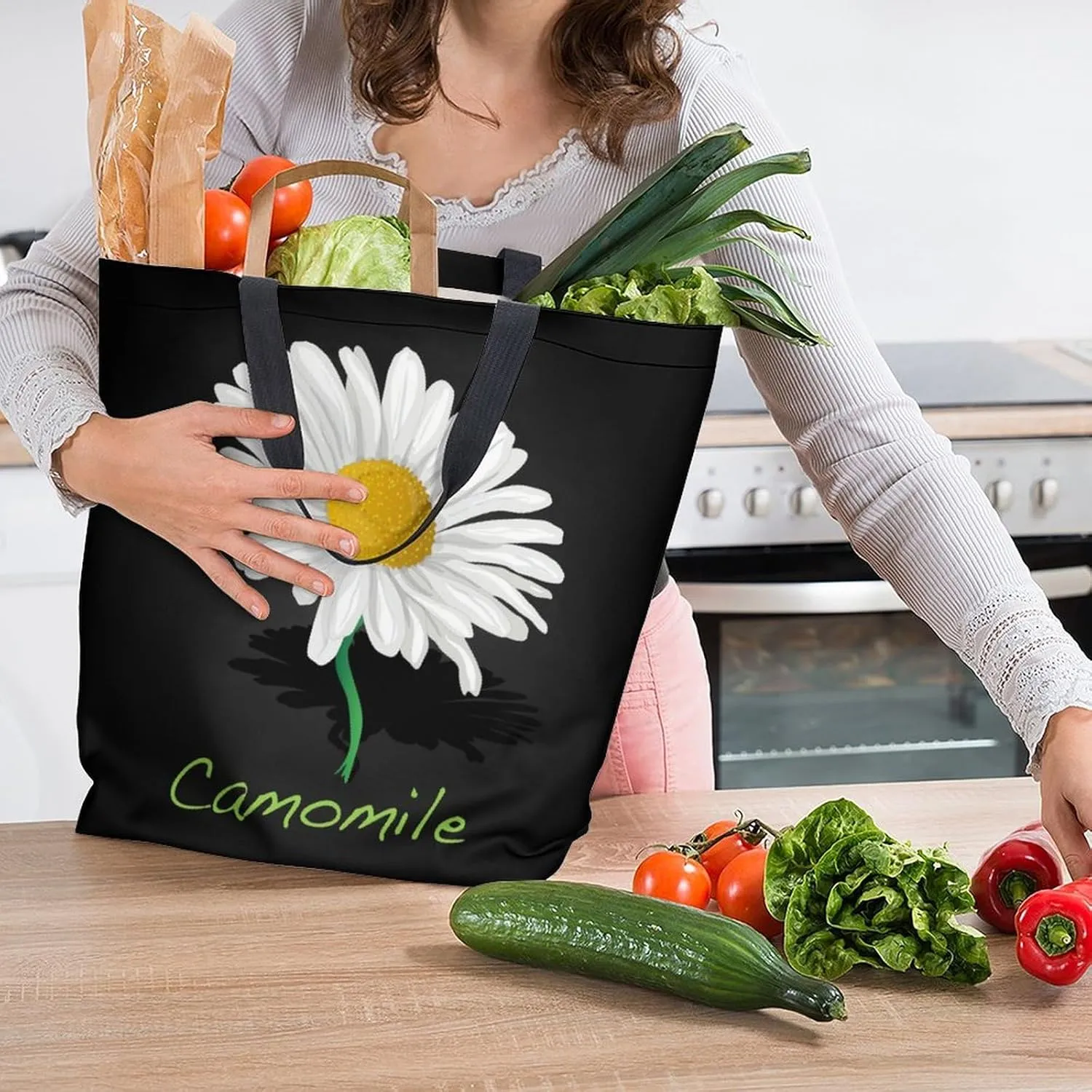 Canvas Tote Bag Large Women Casual Shoulder Bag Handbag Reusable Beach Shopping Grocery Bag For Outdoors