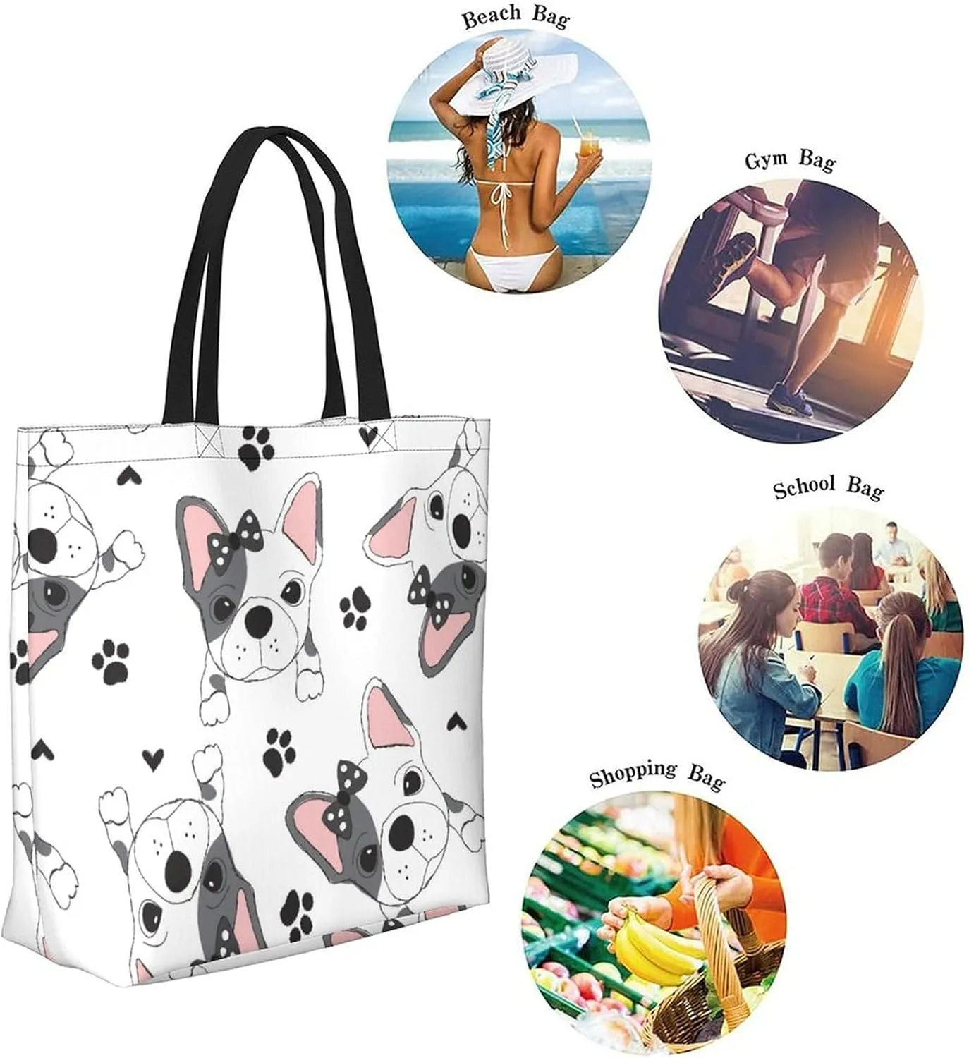 Canvas Tote Bag Large Women Casual Shoulder Bag Handbag Reusable Beach Shopping Grocery Bag For Outdoors
