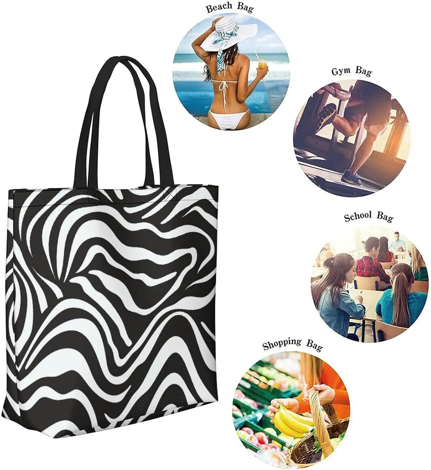 Canvas Tote Bag Large Women Casual Shoulder Bag Handbag Reusable Beach Shopping Grocery Bag For Outdoors