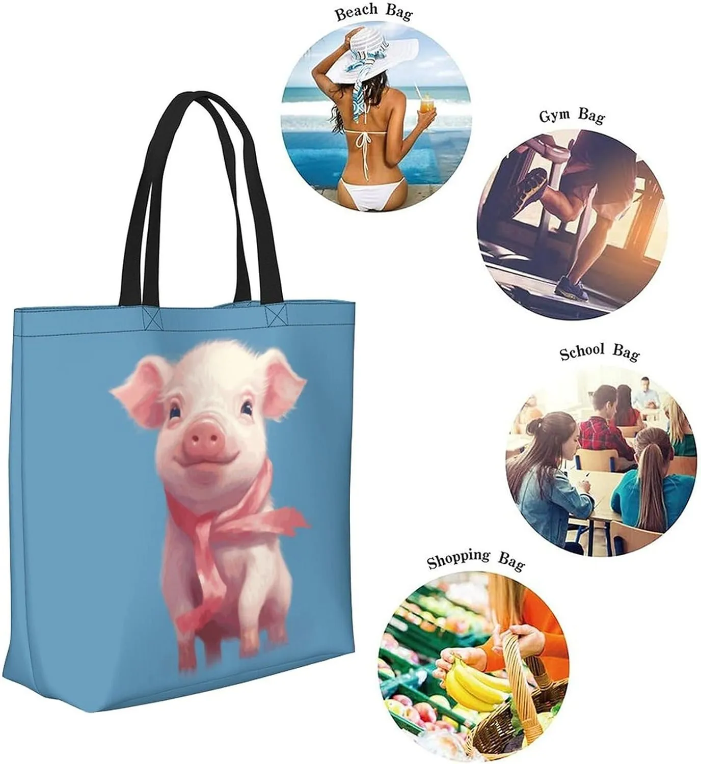 Canvas Tote Bag Large Women Casual Shoulder Bag Handbag Reusable Beach Shopping Grocery Bag For Outdoors