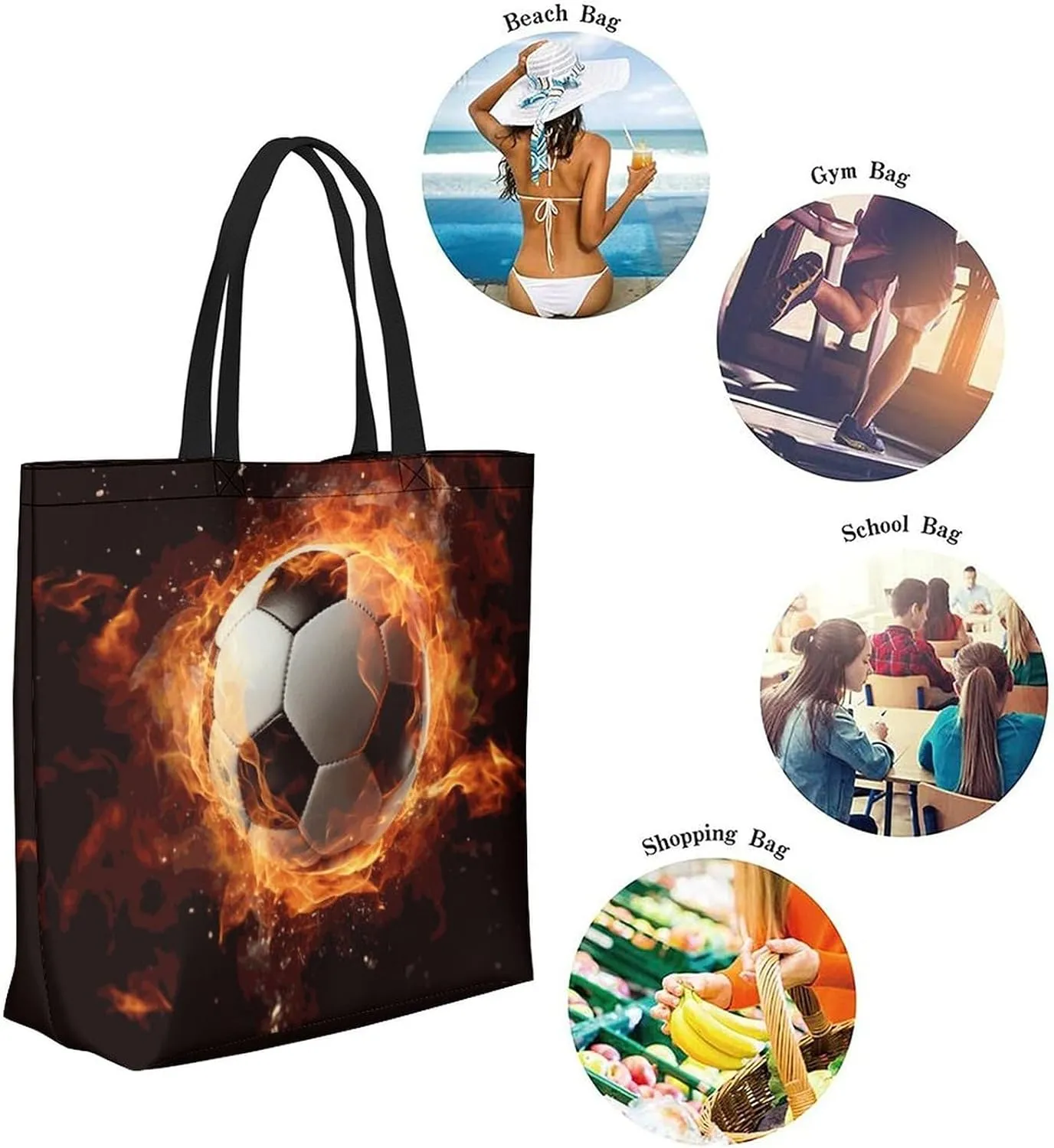Canvas Tote Bag Large Women Casual Shoulder Bag Handbag Reusable Beach Shopping Grocery Bag For Outdoors
