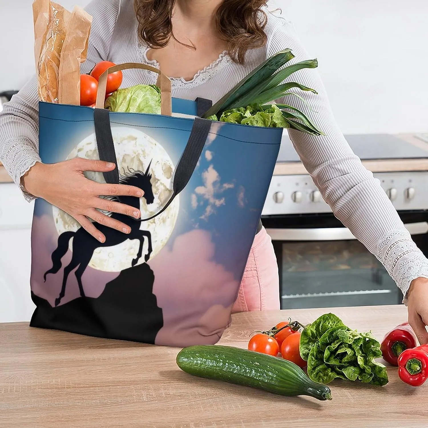 Canvas Tote Bag Large Women Casual Shoulder Bag Handbag Reusable Beach Shopping Grocery Bag For Outdoors