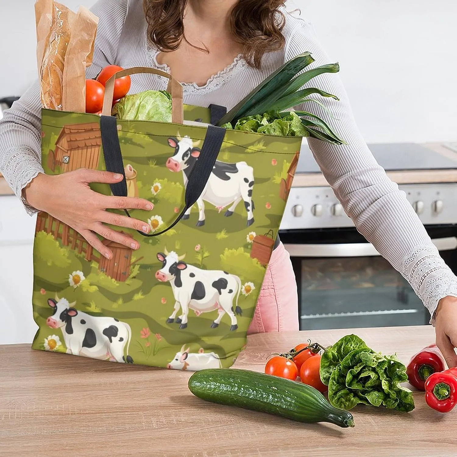 Canvas Tote Bag Large Women Casual Shoulder Bag Handbag Reusable Beach Shopping Grocery Bag For Outdoors