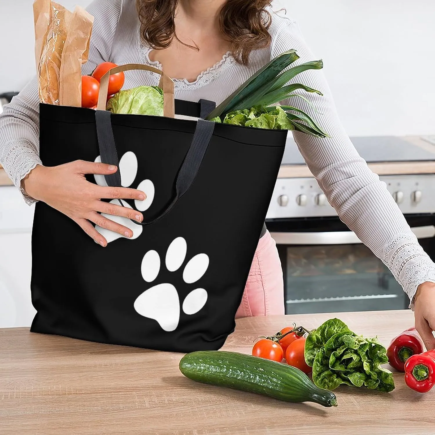Canvas Tote Bag Large Women Casual Shoulder Bag Handbag Reusable Beach Shopping Grocery Bag For Outdoors