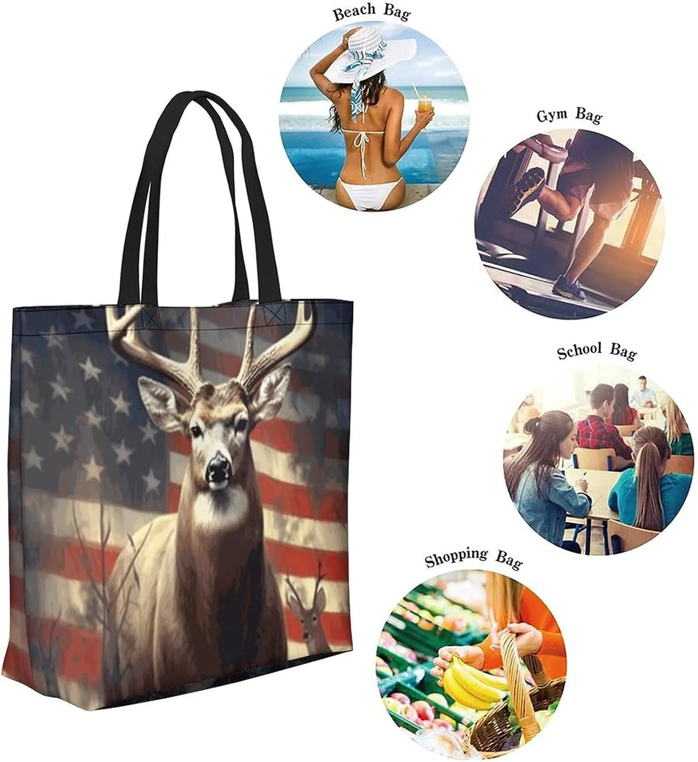Canvas Tote Bag Large Women Casual Shoulder Bag Handbag Reusable Beach Shopping Grocery Bag For Outdoors