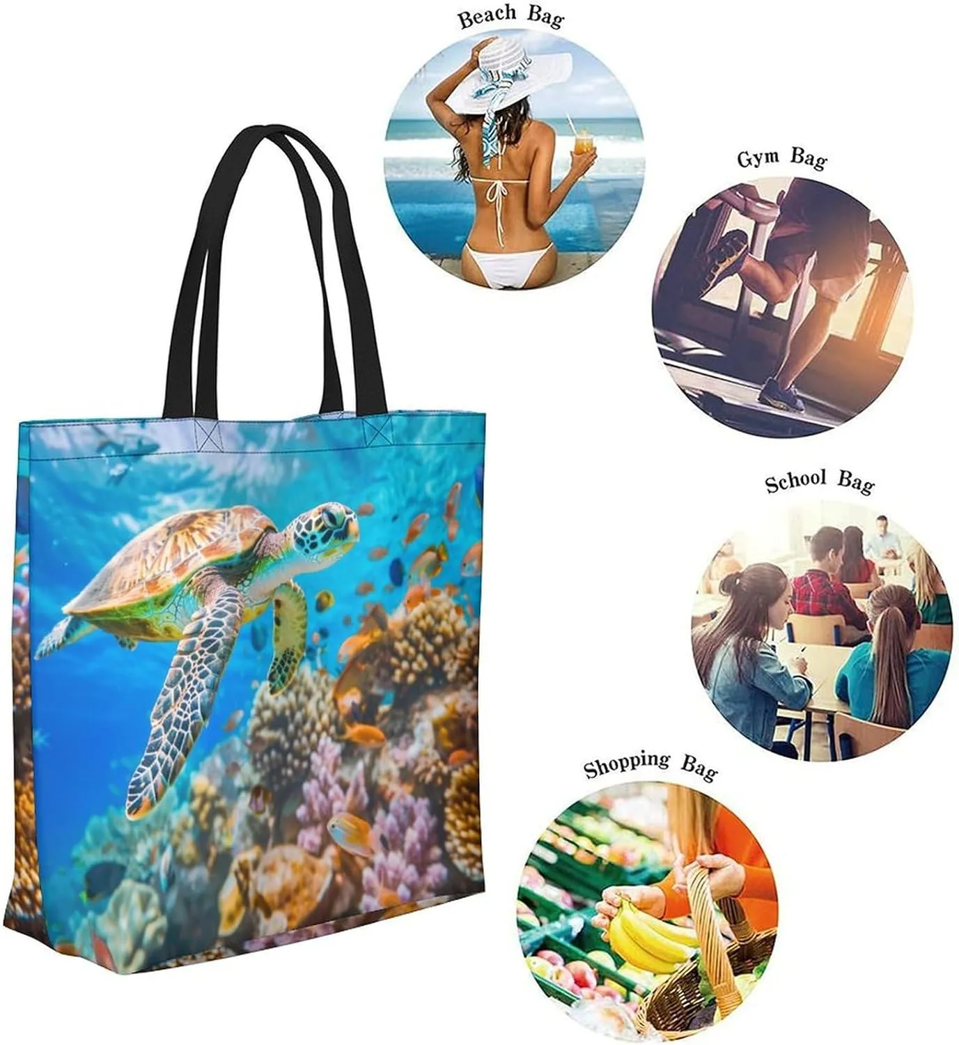 Canvas Tote Bag Large Women Casual Shoulder Bag Handbag Reusable Beach Shopping Grocery Bag For Outdoors