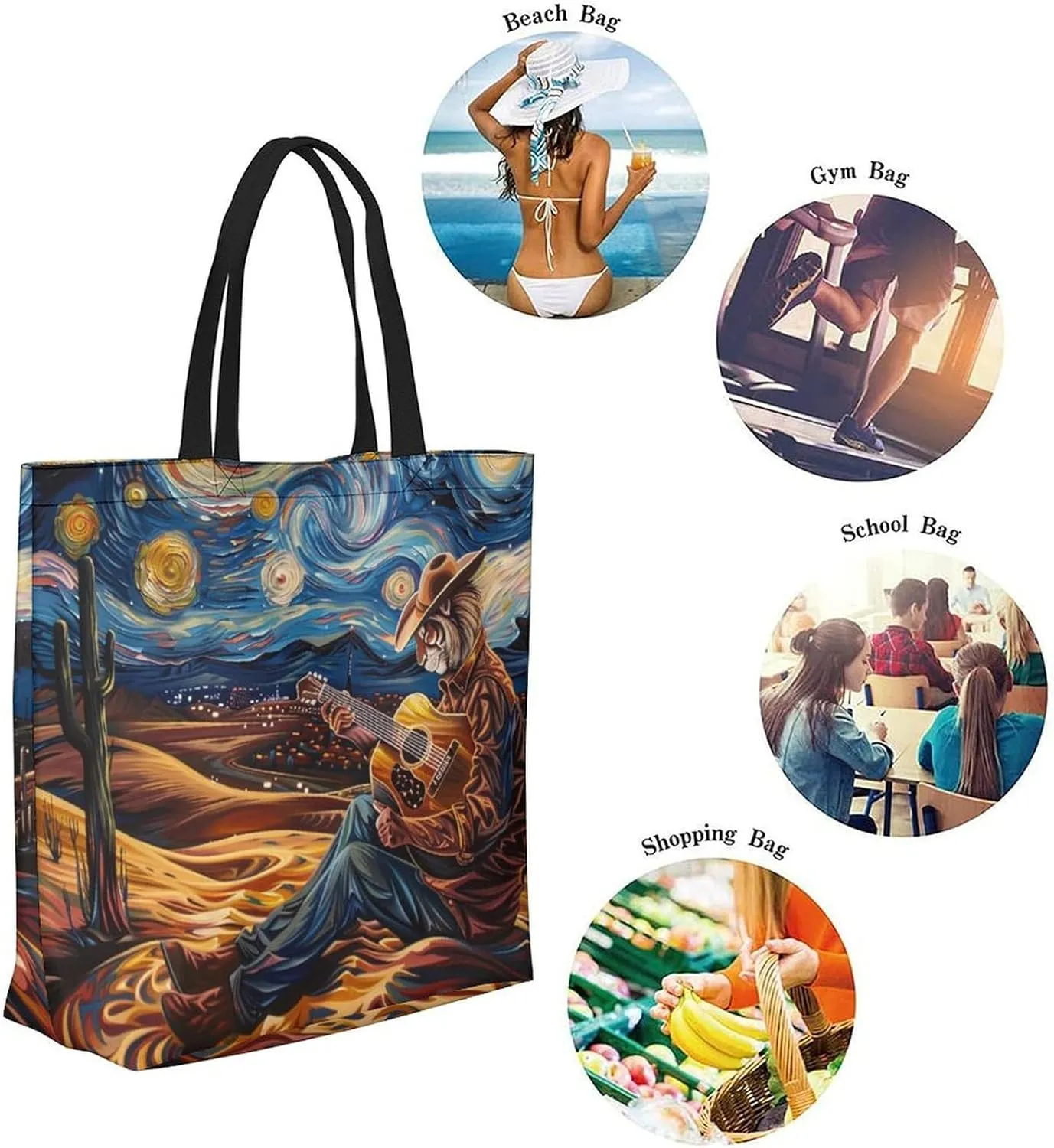 Canvas Tote Bag Large Women Casual Shoulder Bag Handbag Reusable Beach Shopping Grocery Bag For Outdoors