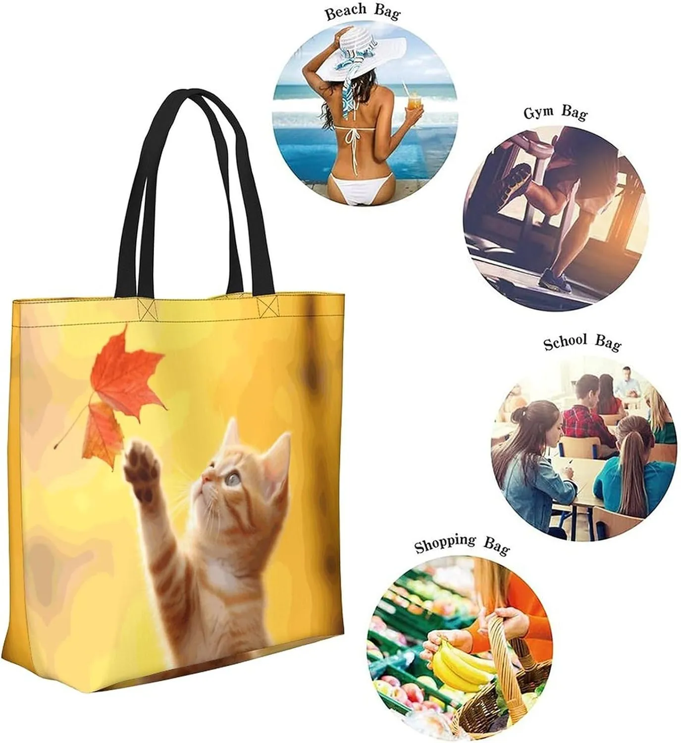 Canvas Tote Bag Large Women Casual Shoulder Bag Handbag Reusable Beach Shopping Grocery Bag For Outdoors