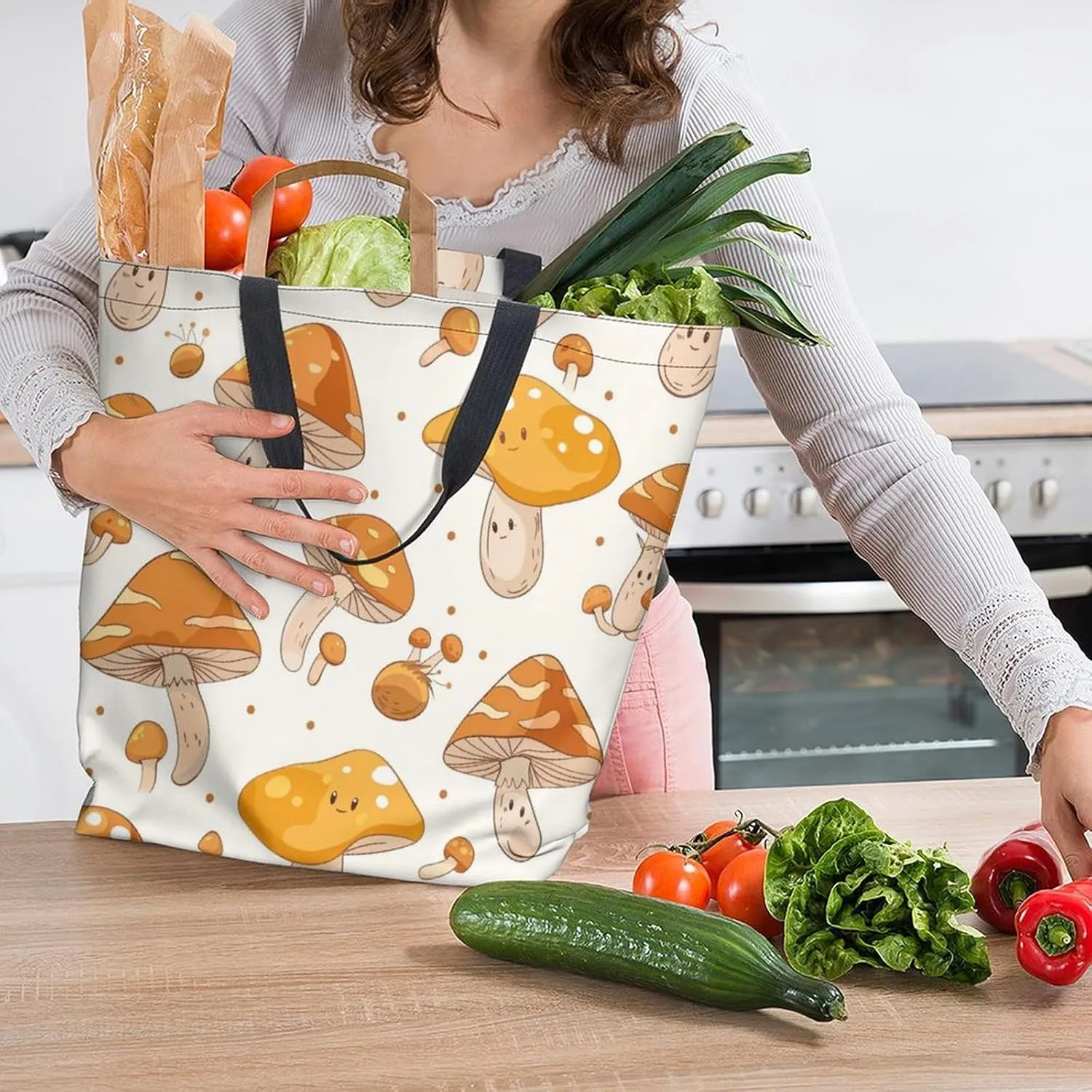 Canvas Tote Bag Large Women Casual Shoulder Bag Handbag Reusable Beach Shopping Grocery Bag For Outdoors