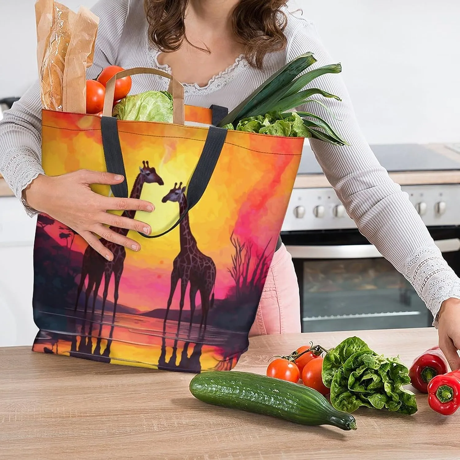 Canvas Tote Bag Large Women Casual Shoulder Bag Handbag Reusable Beach Shopping Grocery Bag For Outdoors