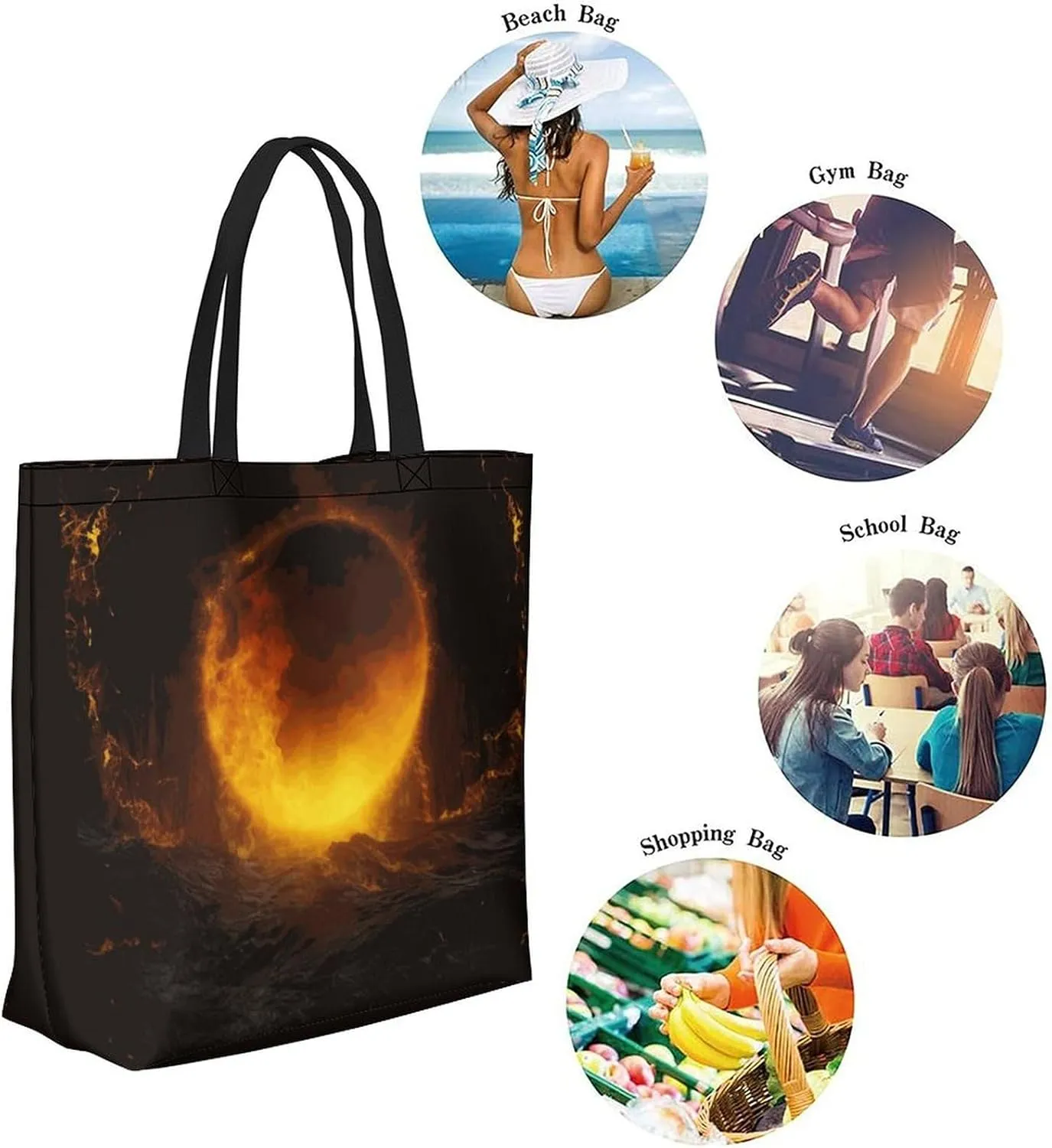 Canvas Tote Bag Large Women Casual Shoulder Bag Handbag Reusable Beach Shopping Grocery Bag For Outdoors