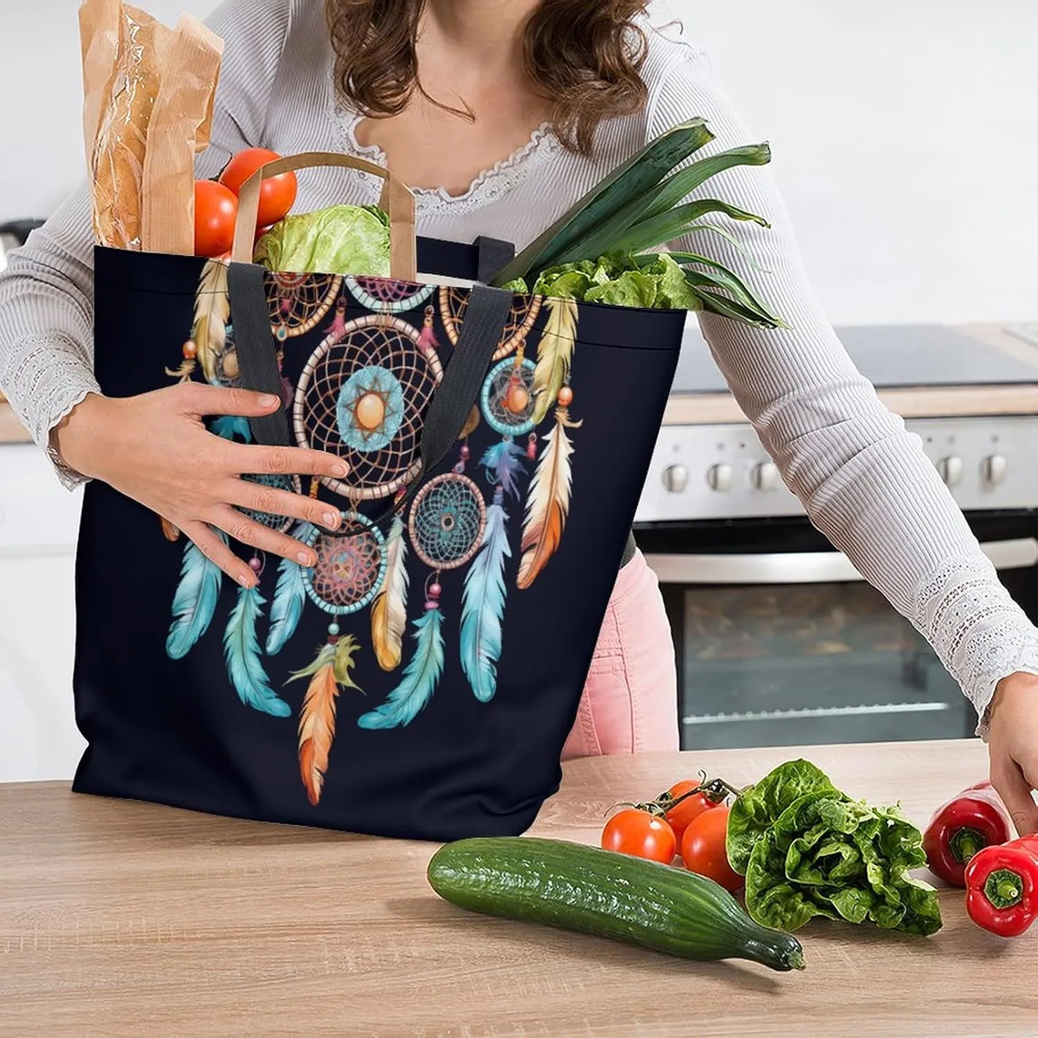 Canvas Tote Bag Large Women Casual Shoulder Bag Handbag Reusable Beach Shopping Grocery Bag For Outdoors