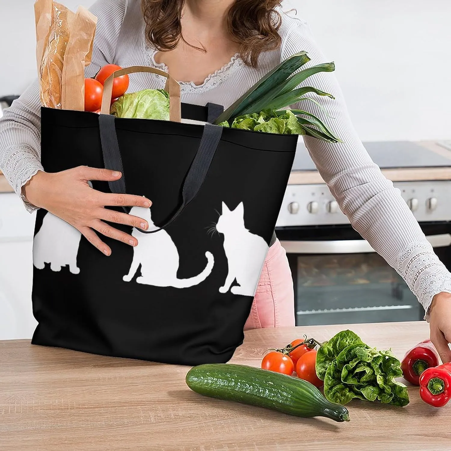 Canvas Tote Bag Large Women Casual Shoulder Bag Handbag Reusable Beach Shopping Grocery Bag For Outdoors
