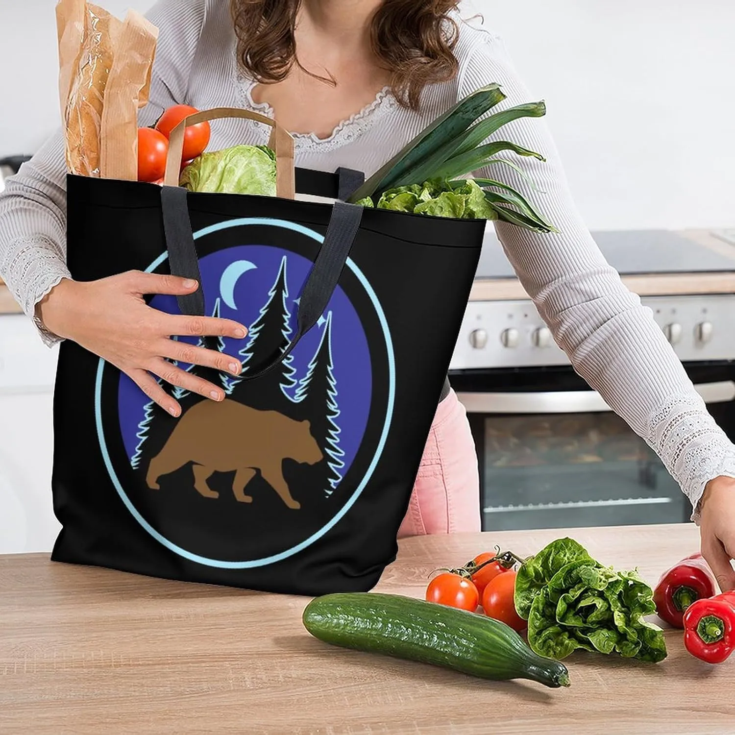 Canvas Tote Bag Large Women Casual Shoulder Bag Handbag Reusable Beach Shopping Grocery Bag For Outdoors