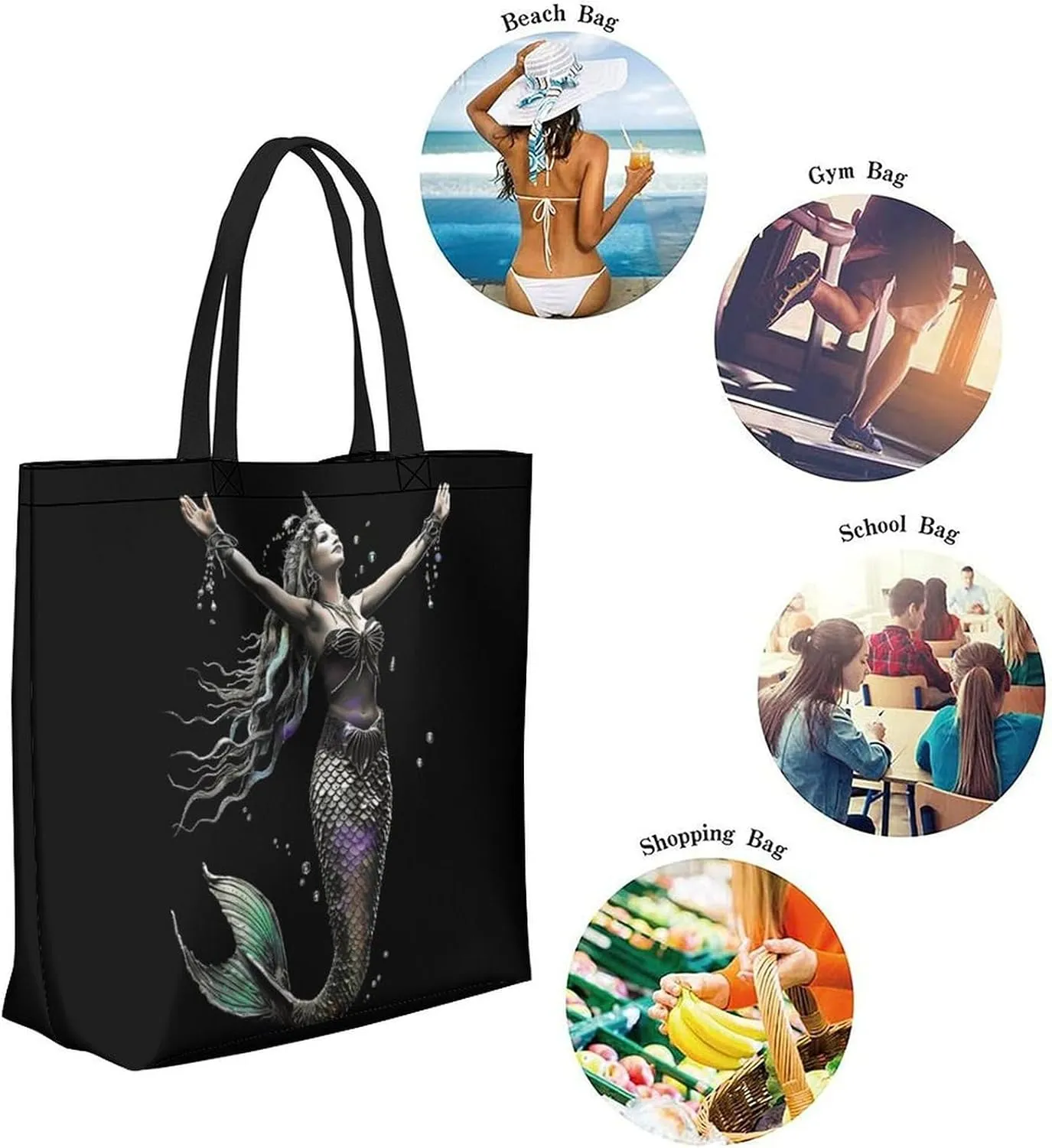 Canvas Tote Bag Large Women Casual Shoulder Bag Handbag Reusable Beach Shopping Grocery Bag For Outdoors