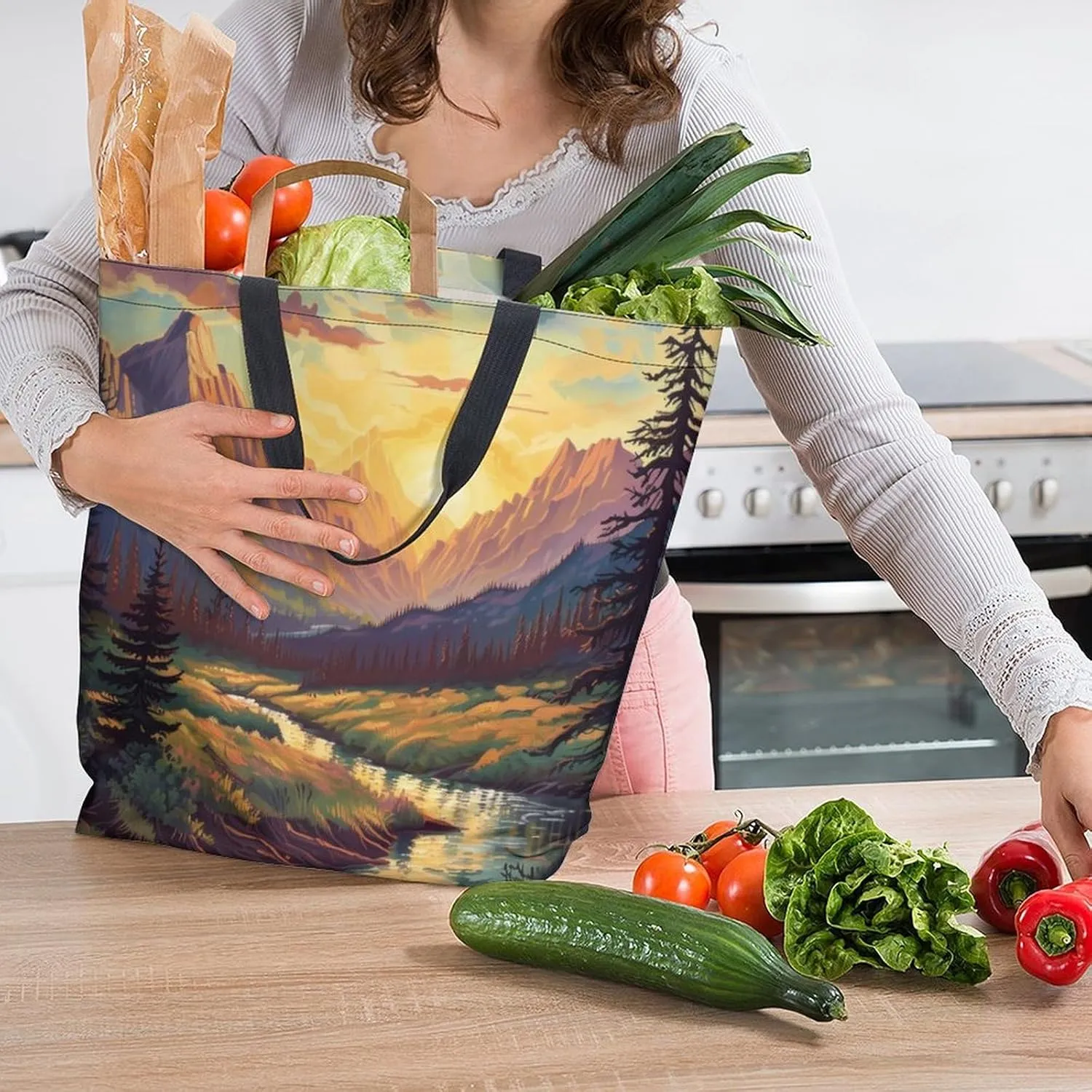 Canvas Tote Bag Large Women Casual Shoulder Bag Handbag Reusable Beach Shopping Grocery Bag For Outdoors
