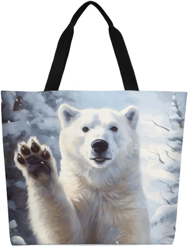 Canvas Tote Bag - Large Women's Casual Shoulder Handbag - Reusable Beach & Shopping Grocery Bag for Outdoors