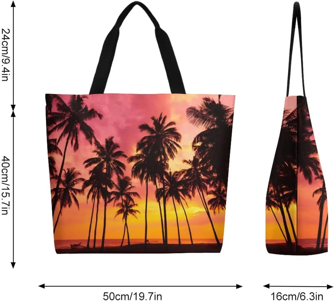 Canvas Tote Bag - Large Women's Casual Shoulder Handbag - Reusable Beach & Shopping Grocery Bag for Outdoors
