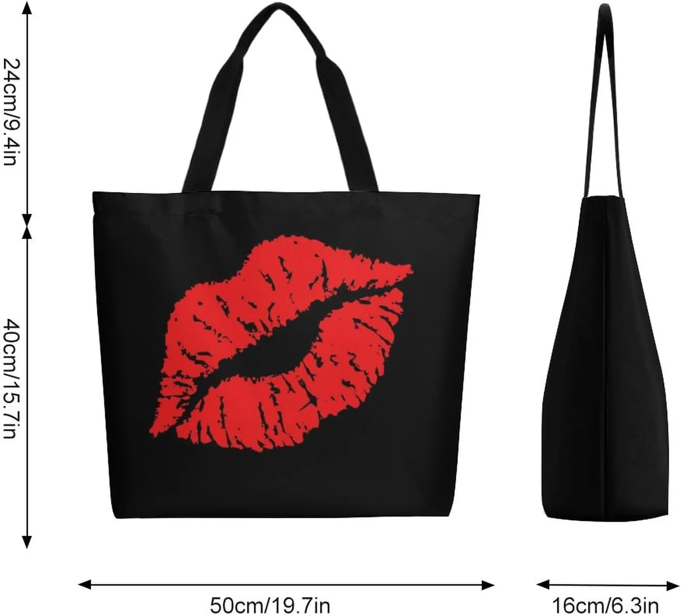 Canvas Tote Bag - Large Women's Casual Shoulder Handbag - Reusable Beach & Shopping Grocery Bag for Outdoors