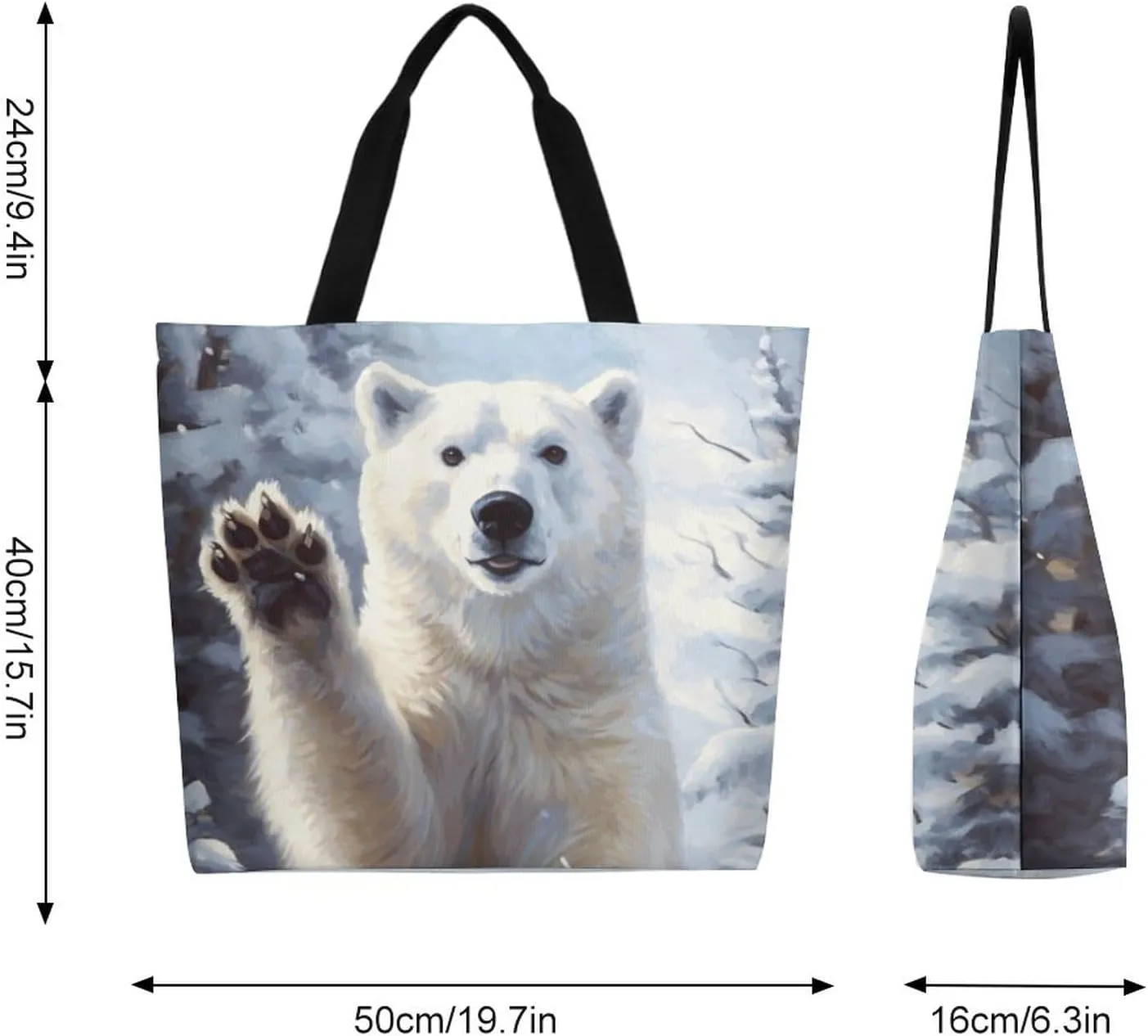 Canvas Tote Bag - Large Women's Casual Shoulder Handbag - Reusable Beach & Shopping Grocery Bag for Outdoors