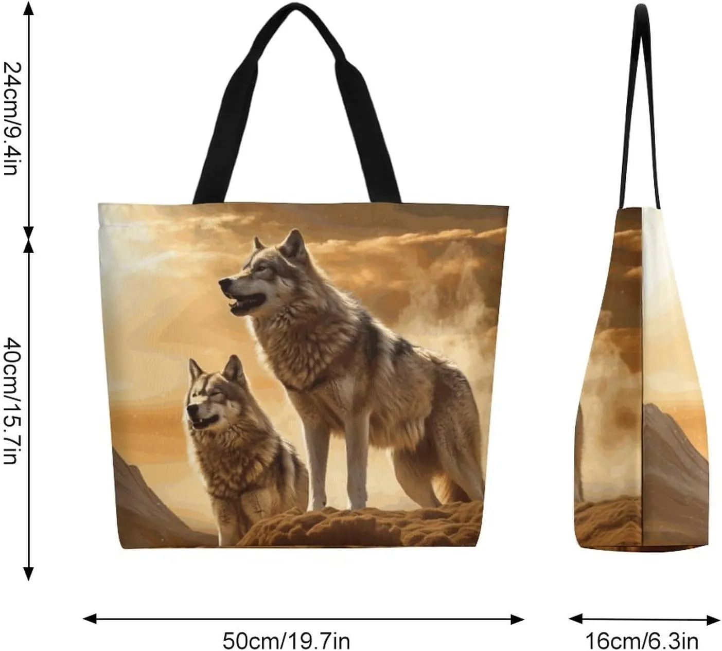 Canvas Tote Bag - Large Women's Casual Shoulder Handbag - Reusable Beach & Shopping Grocery Bag for Outdoors