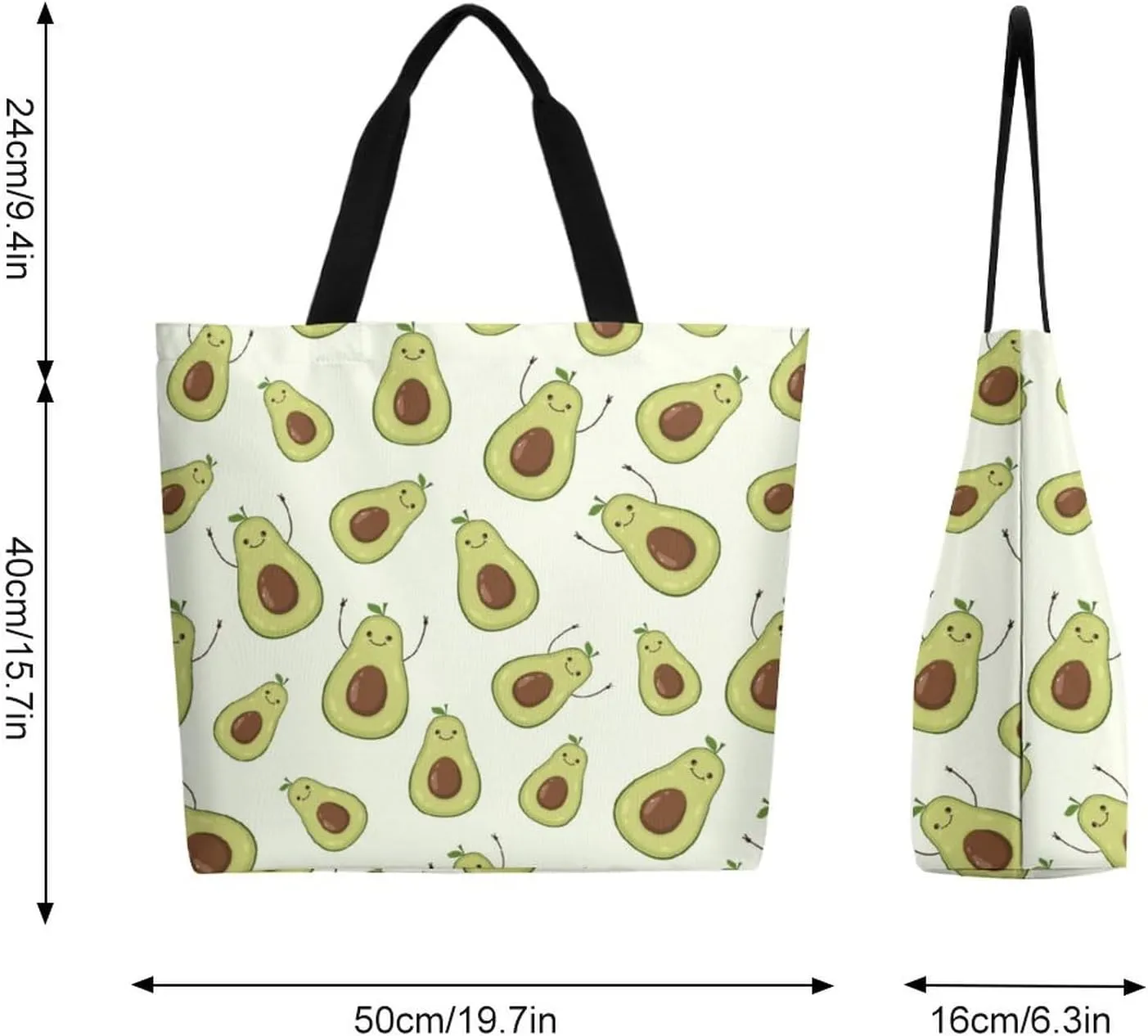 Canvas Tote Bag - Large Women's Casual Shoulder Handbag - Reusable Beach & Shopping Grocery Bag for Outdoors