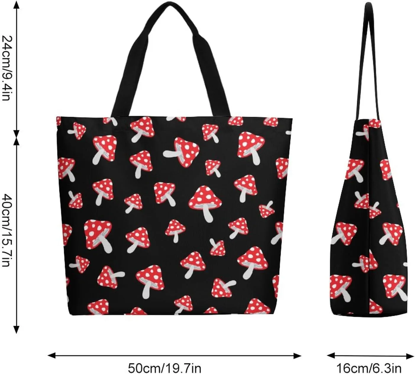 Canvas Tote Bag - Large Women's Casual Shoulder Handbag - Reusable Beach & Shopping Grocery Bag for Outdoors