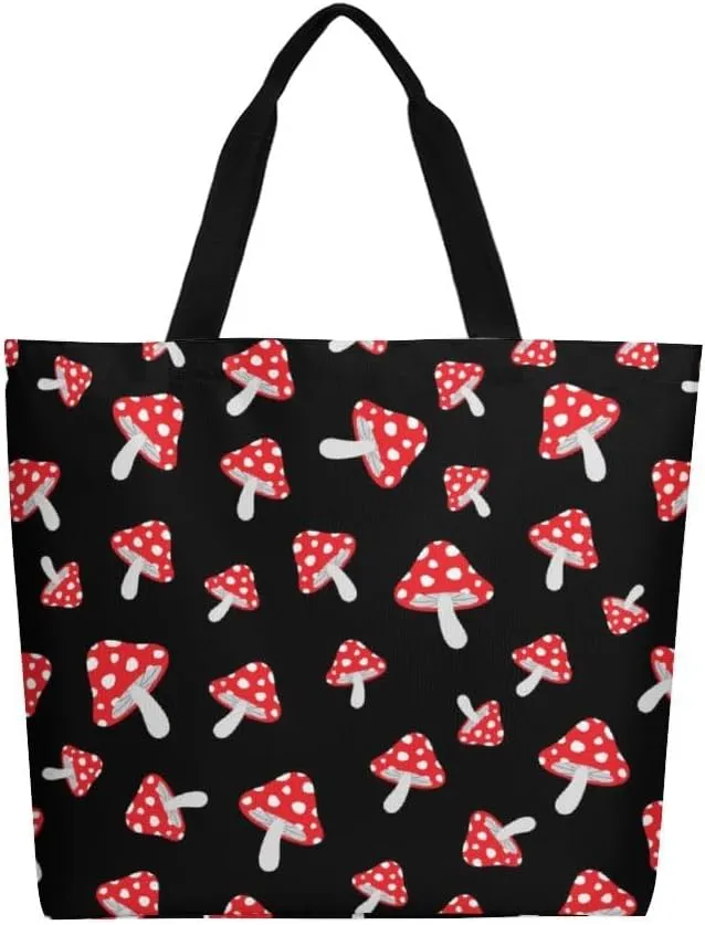 Canvas Tote Bag - Large Women's Casual Shoulder Handbag - Reusable Beach & Shopping Grocery Bag for Outdoors