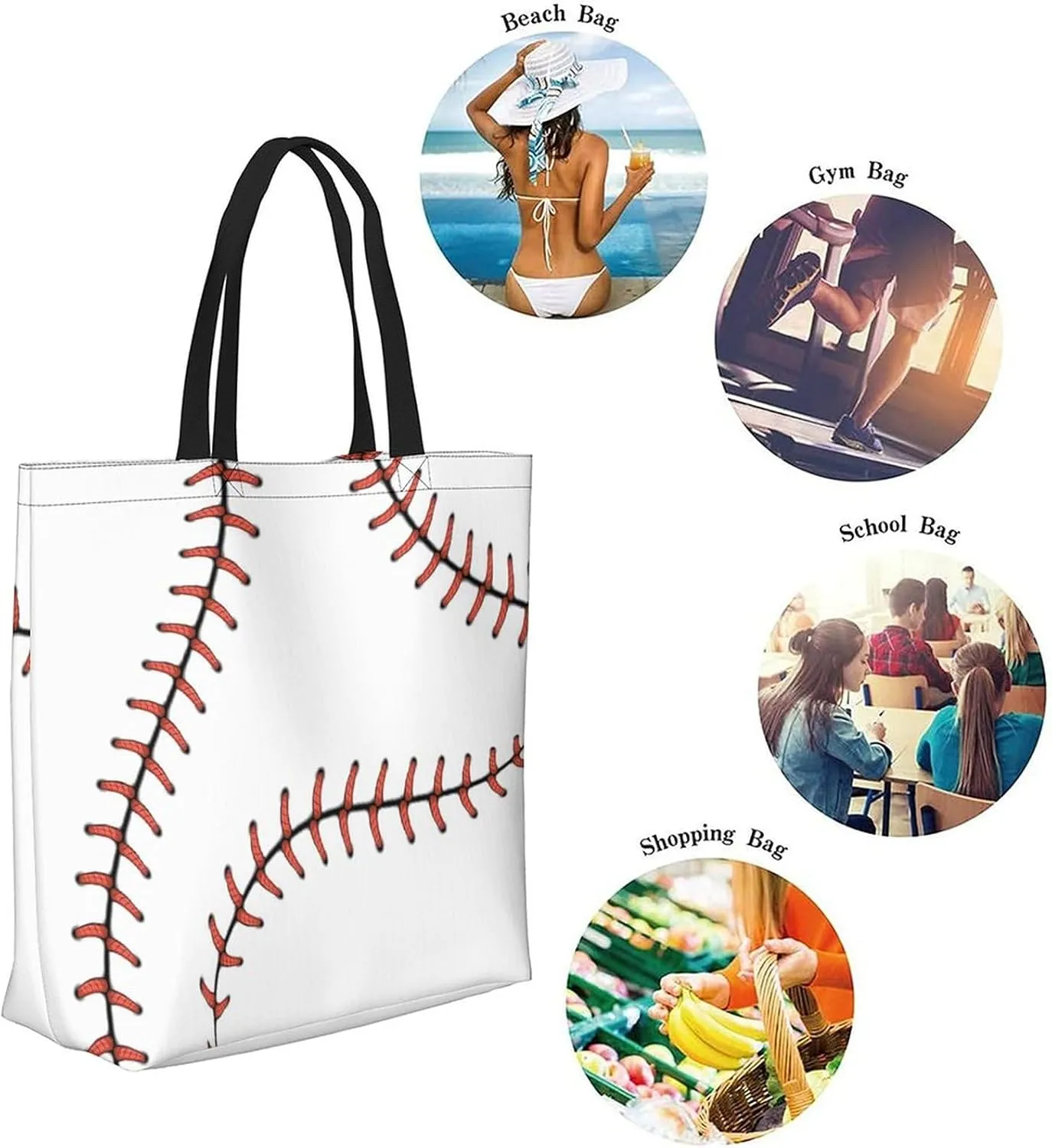 Canvas Tote Bag - Large Women's Casual Shoulder Handbag - Reusable Beach & Shopping Grocery Bag for Outdoors