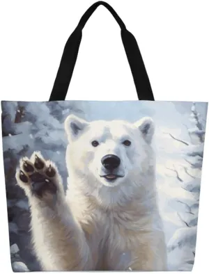 Canvas Tote Bag - Large Women's Casual Shoulder Handbag - Reusable Beach & Shopping Grocery Bag for Outdoors