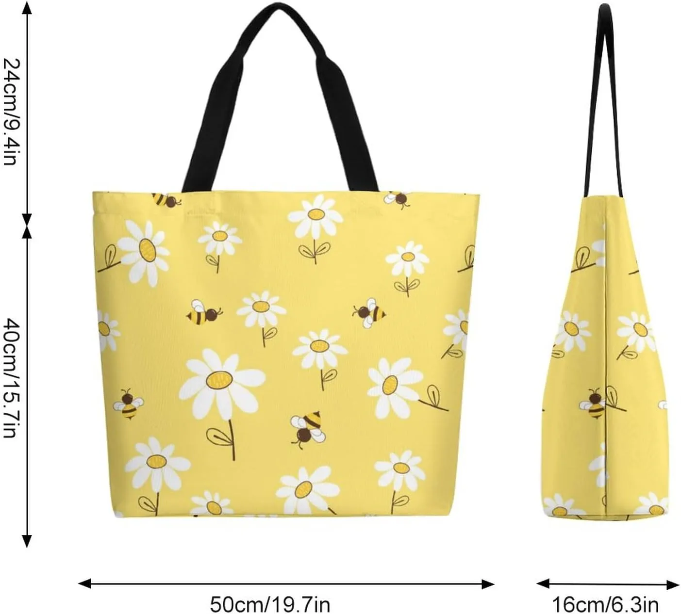 Canvas Tote Bag - Large Women's Casual Shoulder Handbag - Reusable Beach & Shopping Grocery Bag for Outdoors