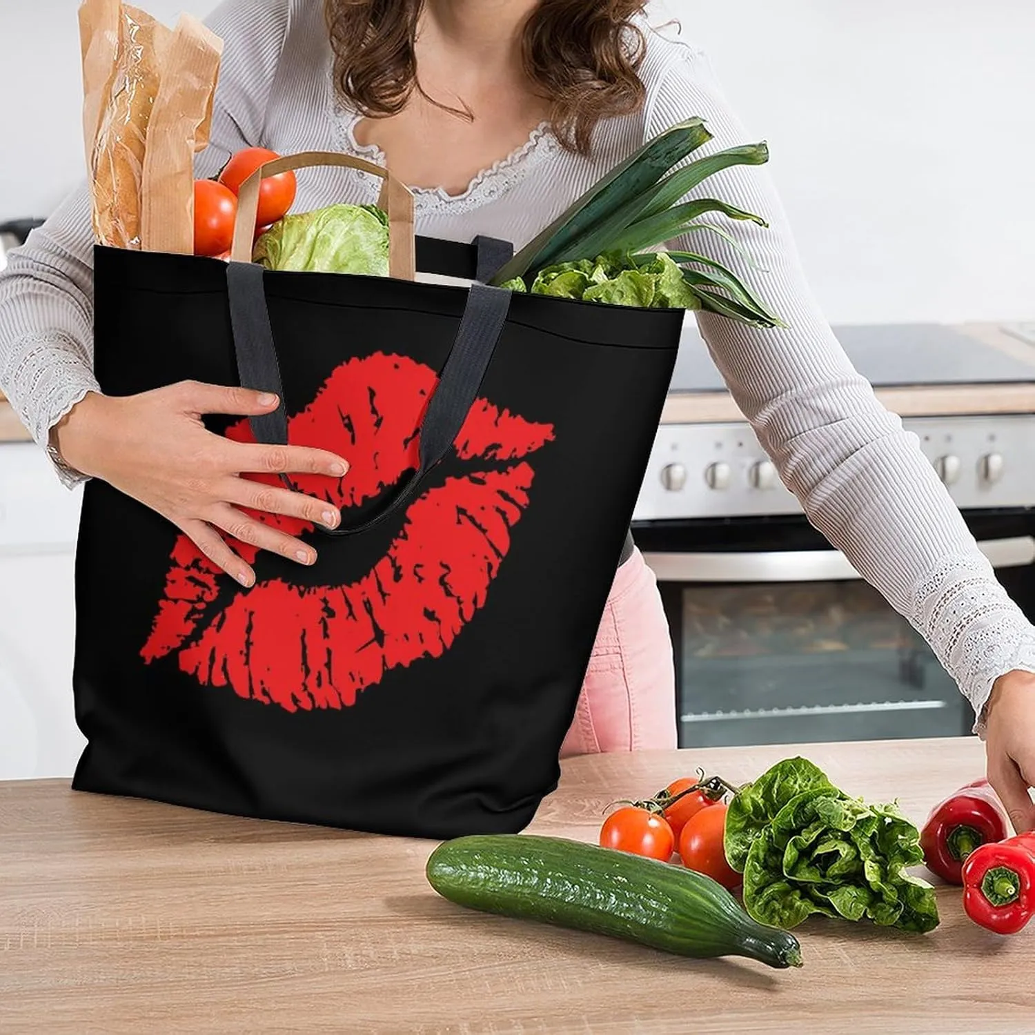 Canvas Tote Bag - Large Women's Casual Shoulder Handbag - Reusable Beach & Shopping Grocery Bag for Outdoors